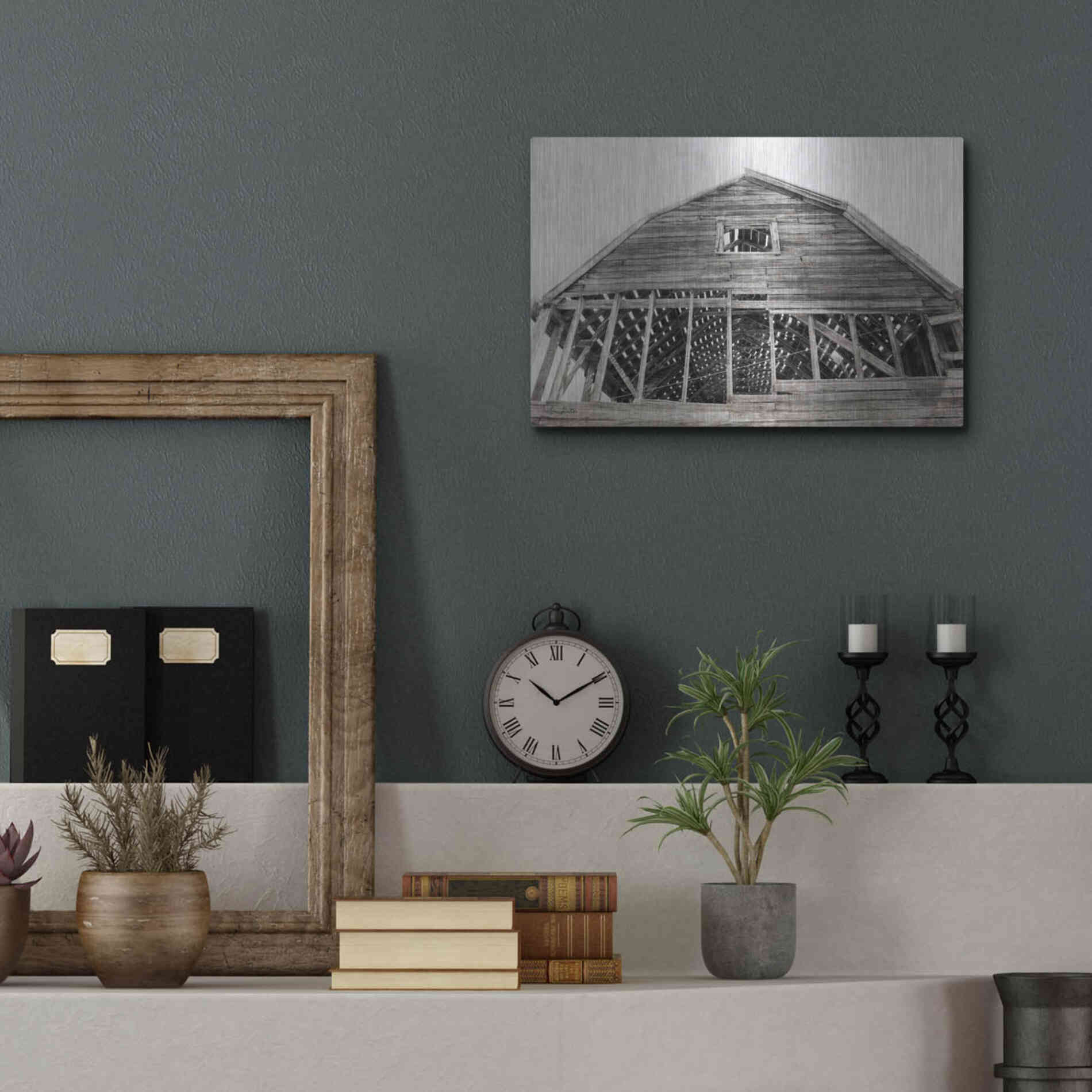 Luxe Metal Art 'Wyoming Barn' by Lori Deiter, Metal Wall Art,16x12