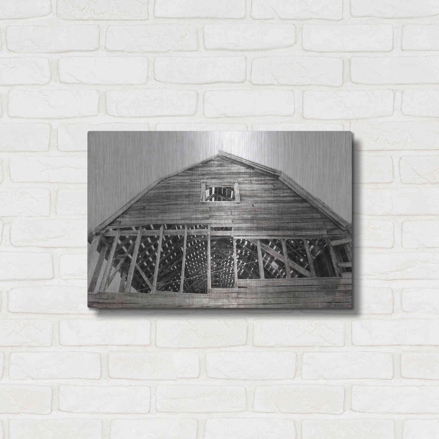 Luxe Metal Art 'Wyoming Barn' by Lori Deiter, Metal Wall Art,24x16