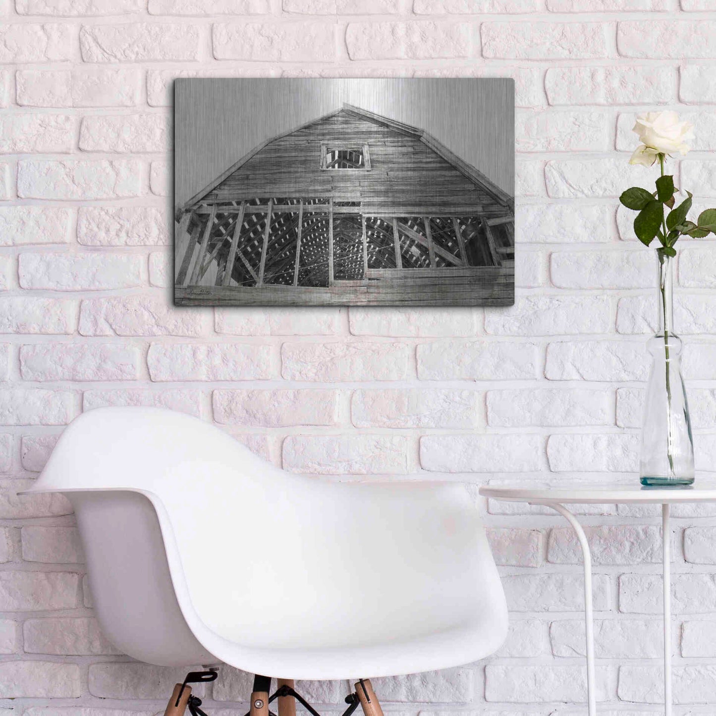 Luxe Metal Art 'Wyoming Barn' by Lori Deiter, Metal Wall Art,24x16