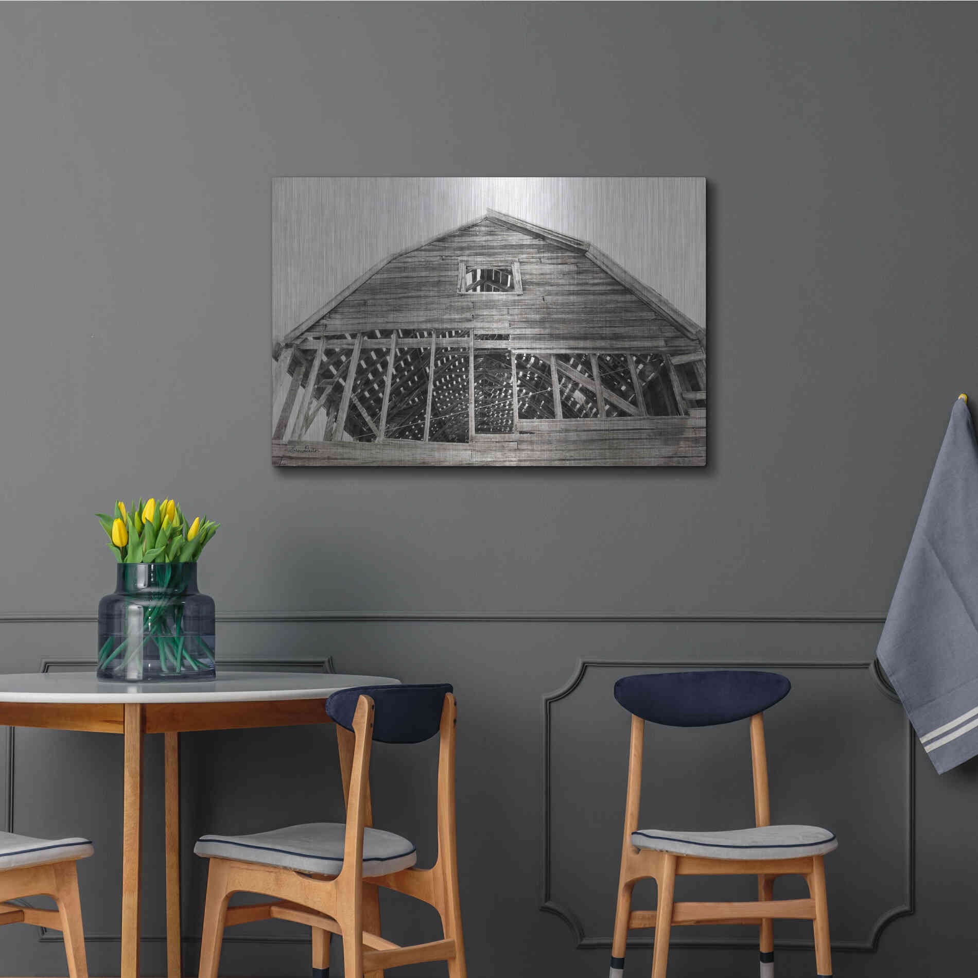 Luxe Metal Art 'Wyoming Barn' by Lori Deiter, Metal Wall Art,36x24