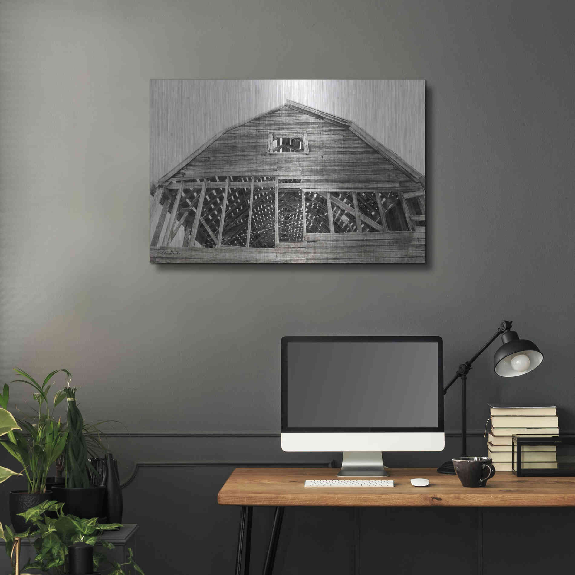 Luxe Metal Art 'Wyoming Barn' by Lori Deiter, Metal Wall Art,36x24