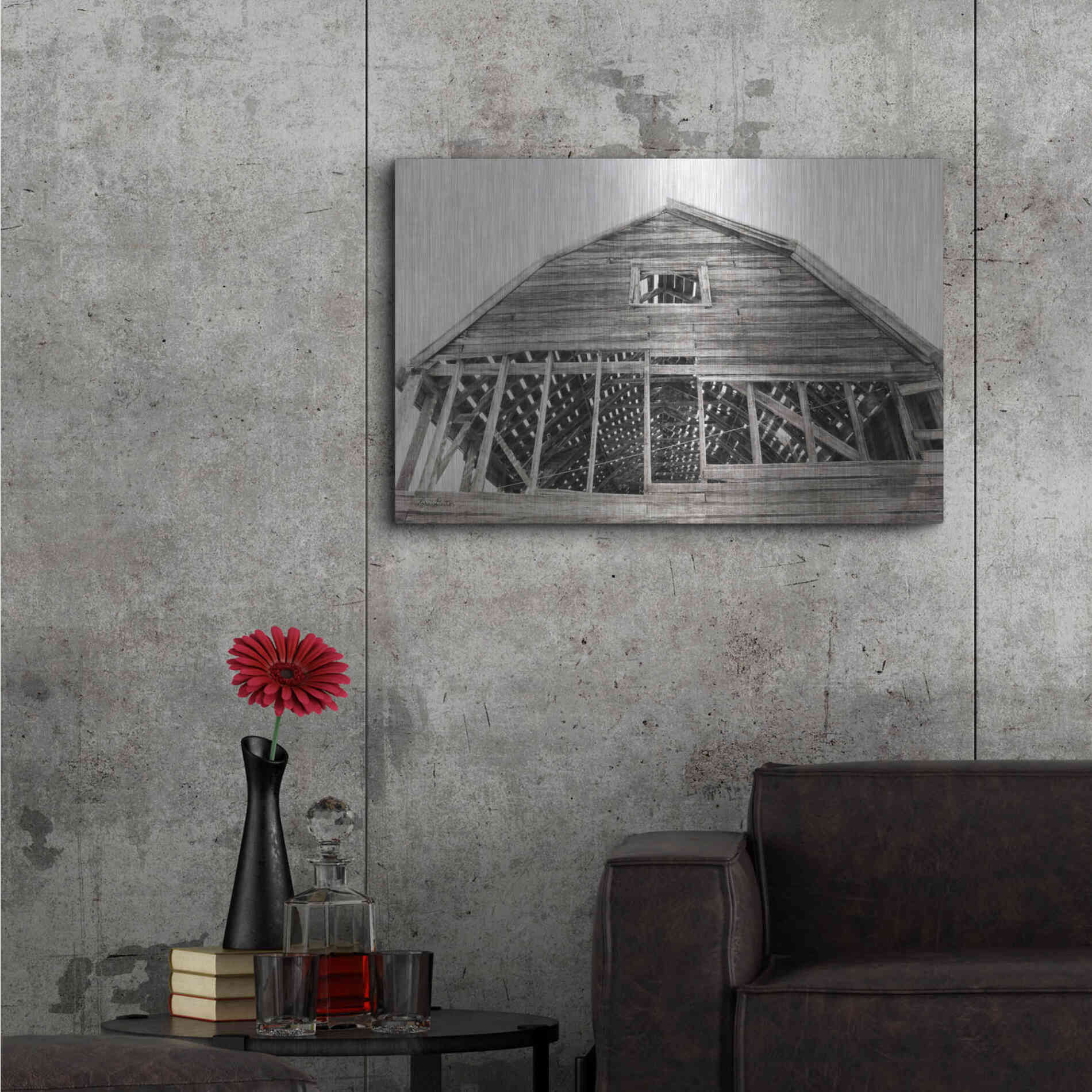 Luxe Metal Art 'Wyoming Barn' by Lori Deiter, Metal Wall Art,36x24