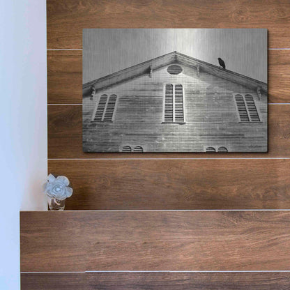 Luxe Metal Art 'Fort Halifax Crow' by Lori Deiter, Metal Wall Art,16x12