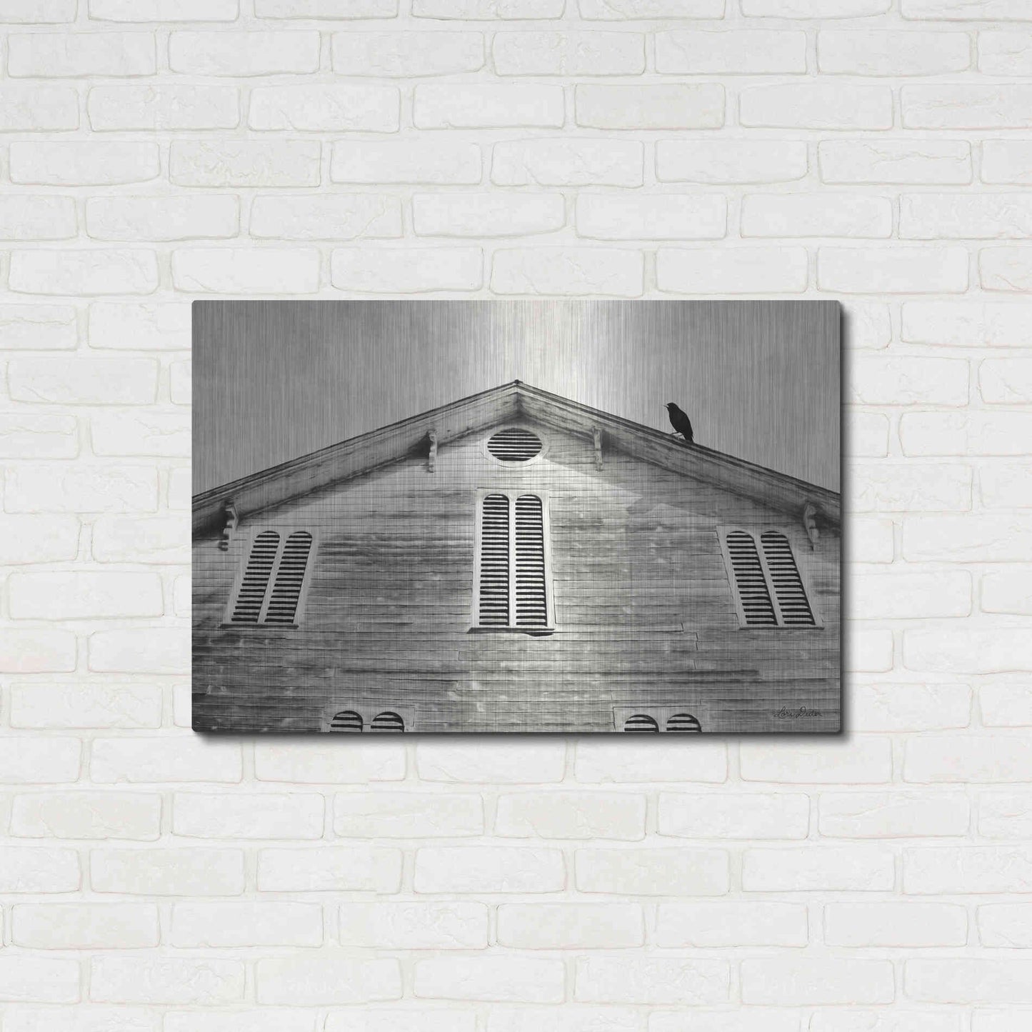 Luxe Metal Art 'Fort Halifax Crow' by Lori Deiter, Metal Wall Art,36x24