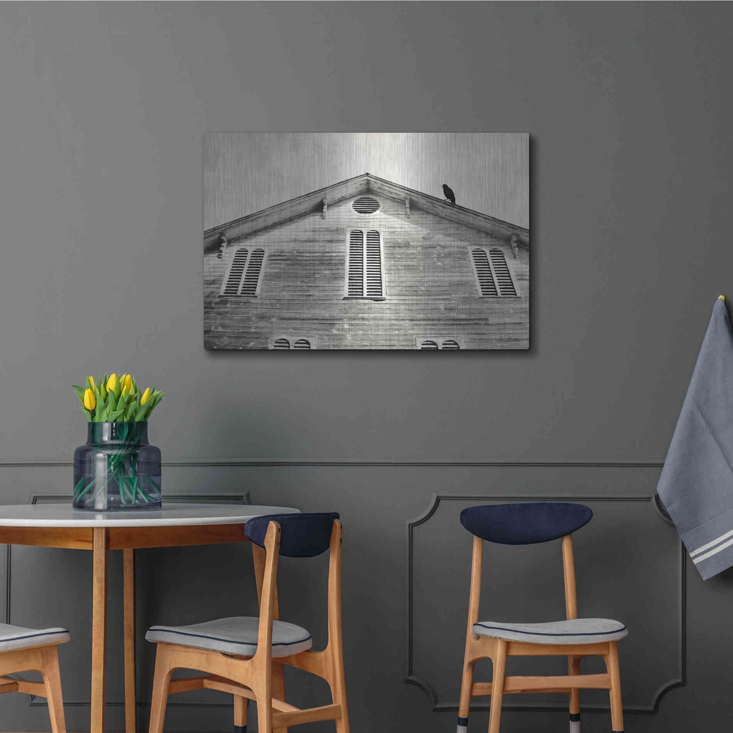Luxe Metal Art 'Fort Halifax Crow' by Lori Deiter, Metal Wall Art,36x24