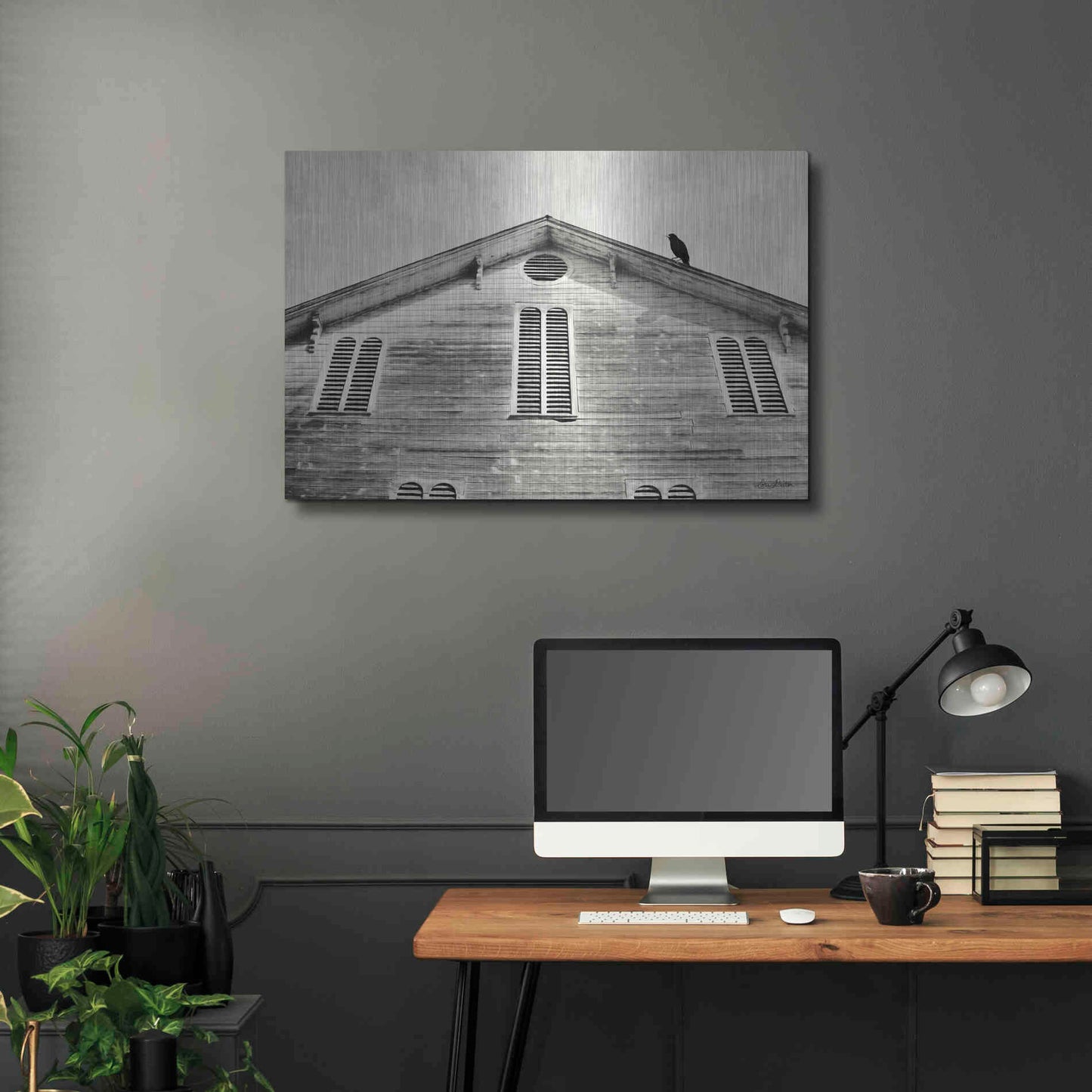 Luxe Metal Art 'Fort Halifax Crow' by Lori Deiter, Metal Wall Art,36x24