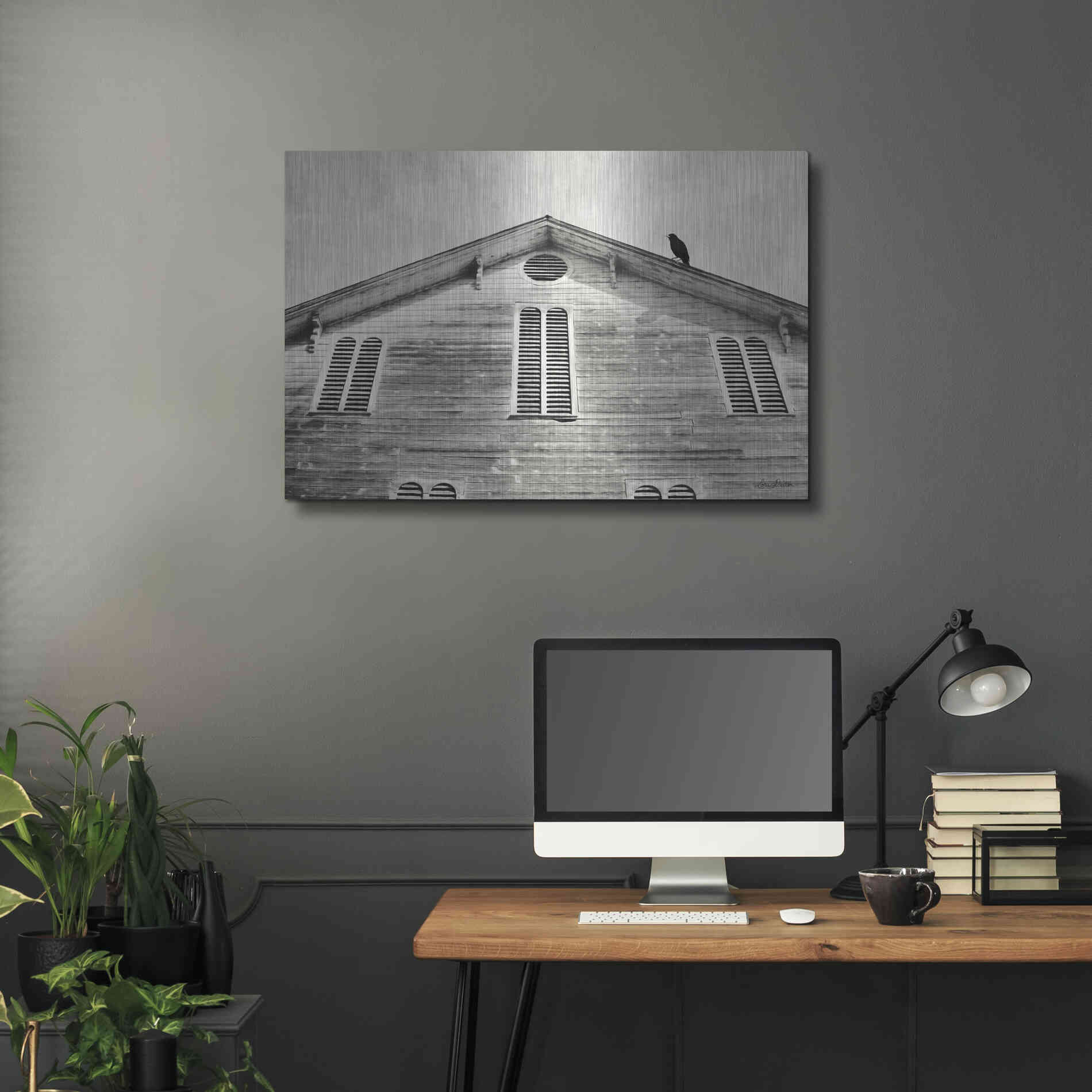 Luxe Metal Art 'Fort Halifax Crow' by Lori Deiter, Metal Wall Art,36x24