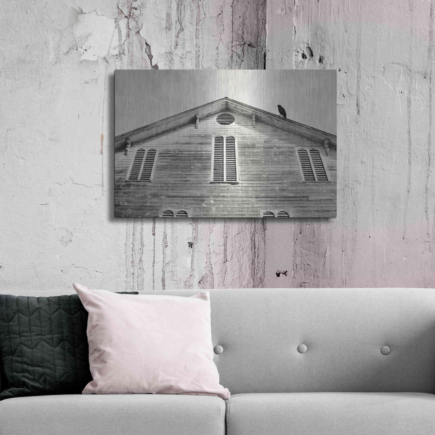 Luxe Metal Art 'Fort Halifax Crow' by Lori Deiter, Metal Wall Art,36x24