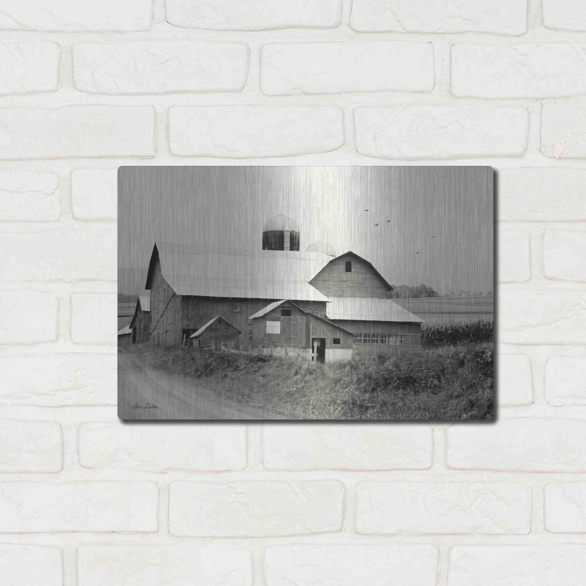 Luxe Metal Art 'Rural Charm' by Lori Deiter, Metal Wall Art,16x12