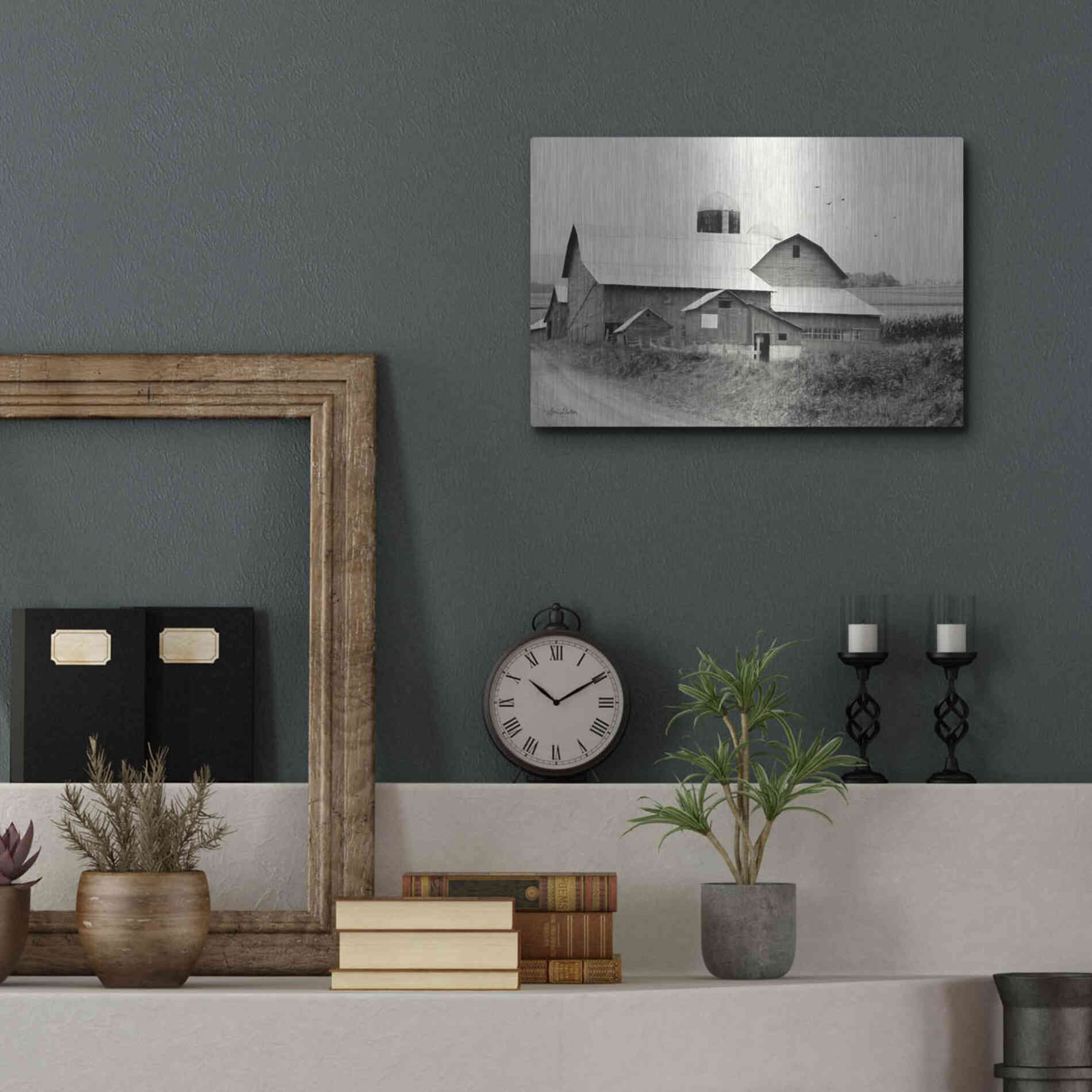 Luxe Metal Art 'Rural Charm' by Lori Deiter, Metal Wall Art,16x12