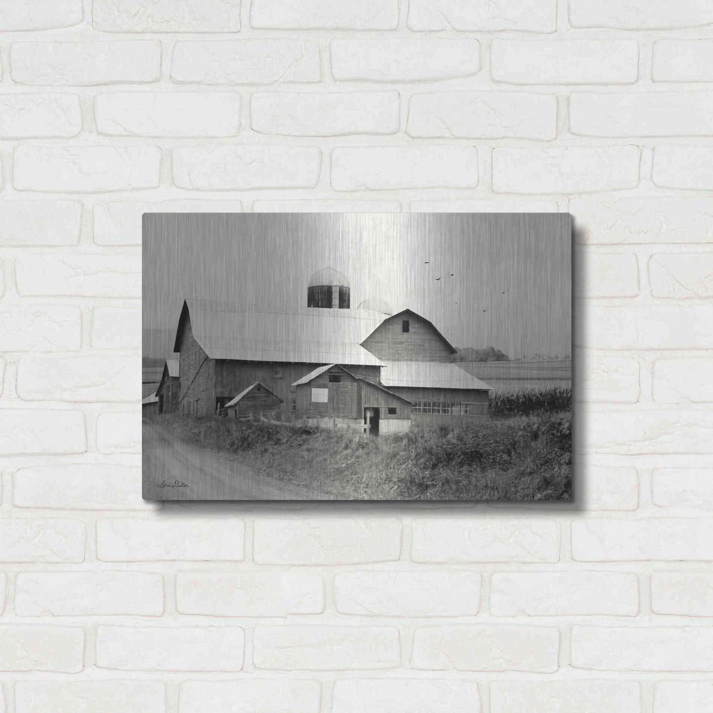 Luxe Metal Art 'Rural Charm' by Lori Deiter, Metal Wall Art,24x16