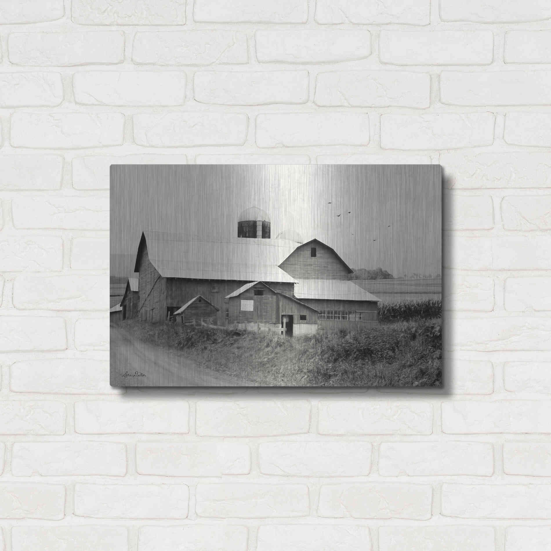 Luxe Metal Art 'Rural Charm' by Lori Deiter, Metal Wall Art,24x16
