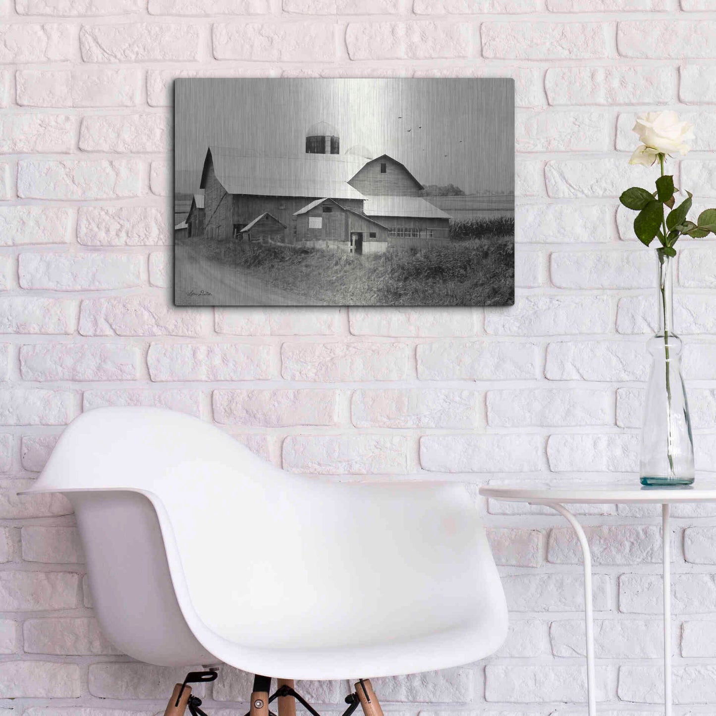 Luxe Metal Art 'Rural Charm' by Lori Deiter, Metal Wall Art,24x16