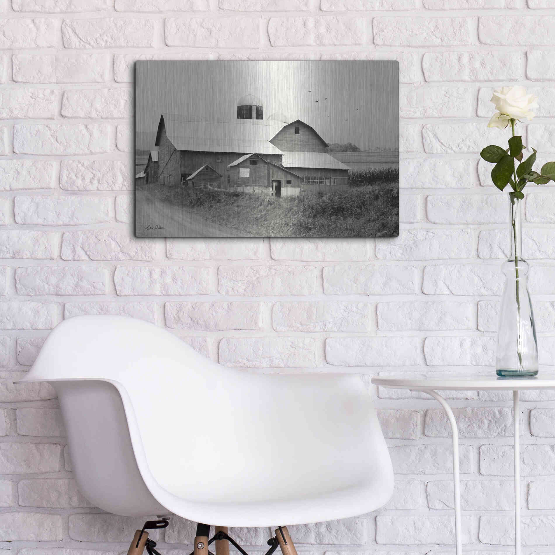 Luxe Metal Art 'Rural Charm' by Lori Deiter, Metal Wall Art,24x16