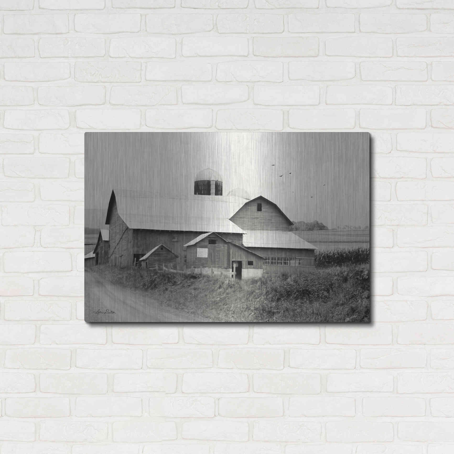 Luxe Metal Art 'Rural Charm' by Lori Deiter, Metal Wall Art,36x24