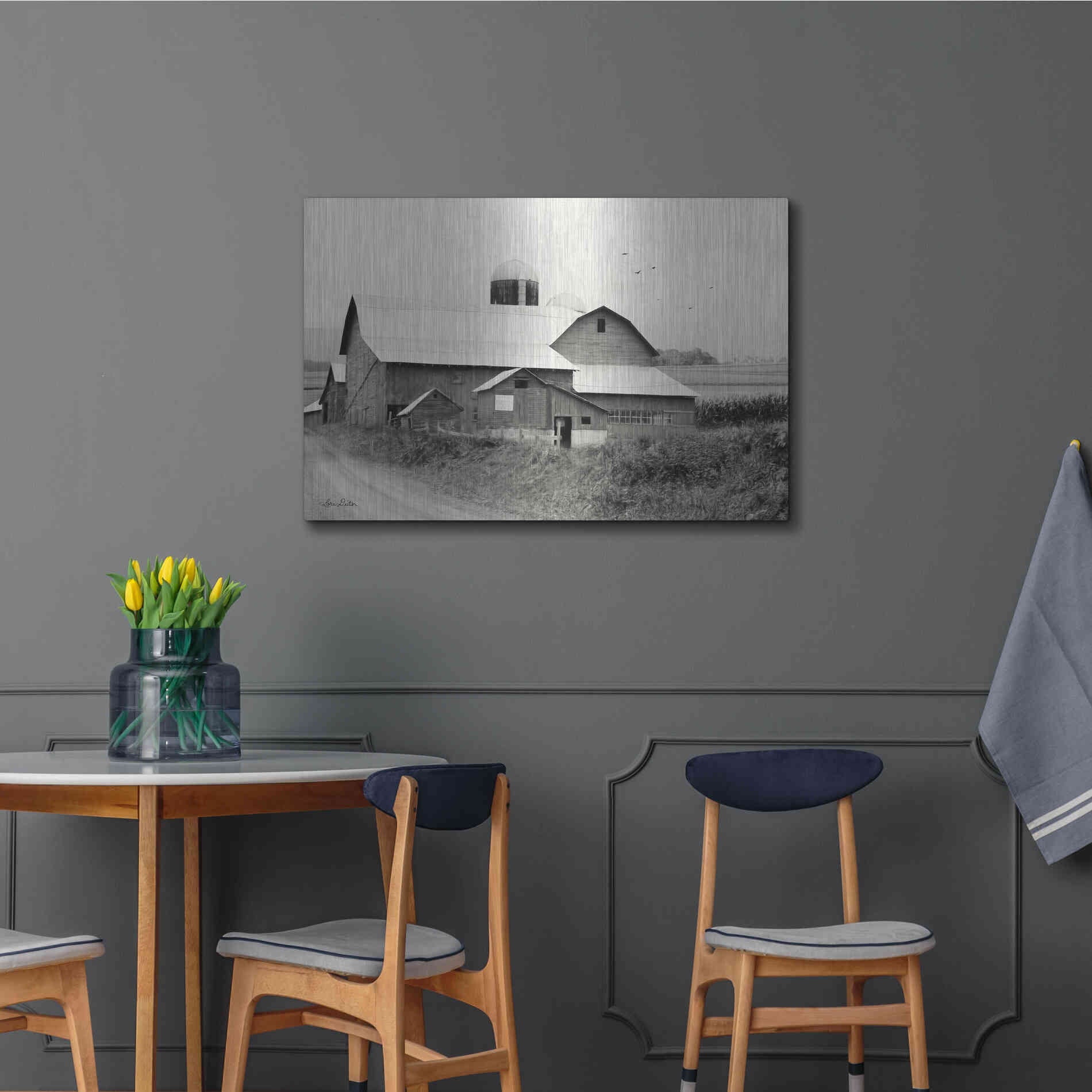 Luxe Metal Art 'Rural Charm' by Lori Deiter, Metal Wall Art,36x24