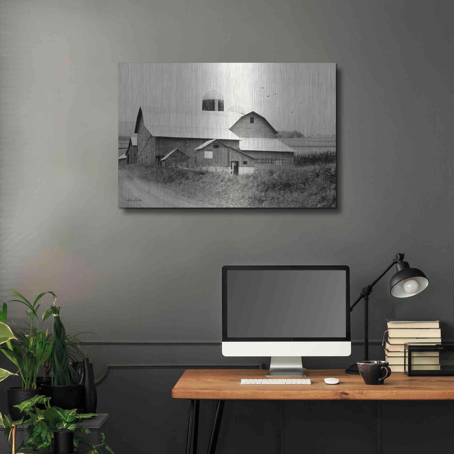 Luxe Metal Art 'Rural Charm' by Lori Deiter, Metal Wall Art,36x24