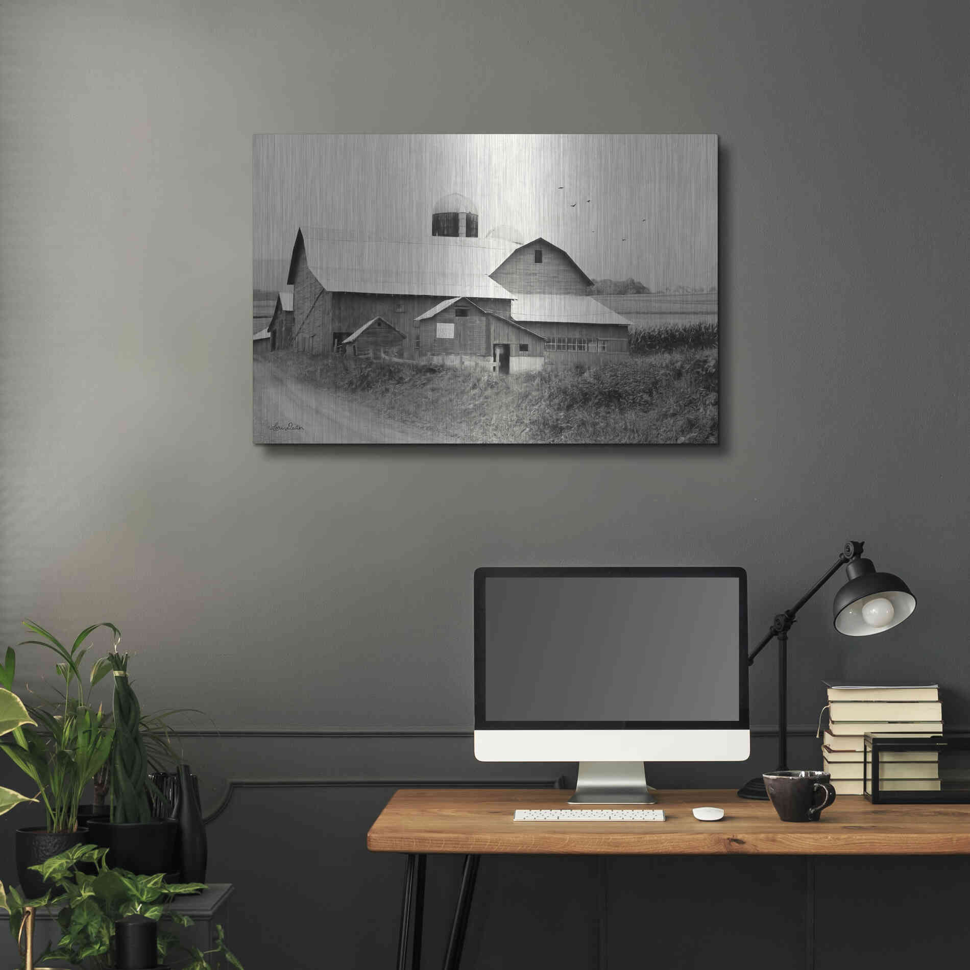 Luxe Metal Art 'Rural Charm' by Lori Deiter, Metal Wall Art,36x24