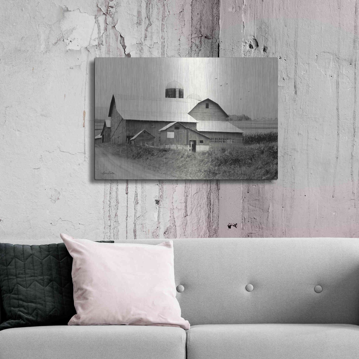 Luxe Metal Art 'Rural Charm' by Lori Deiter, Metal Wall Art,36x24