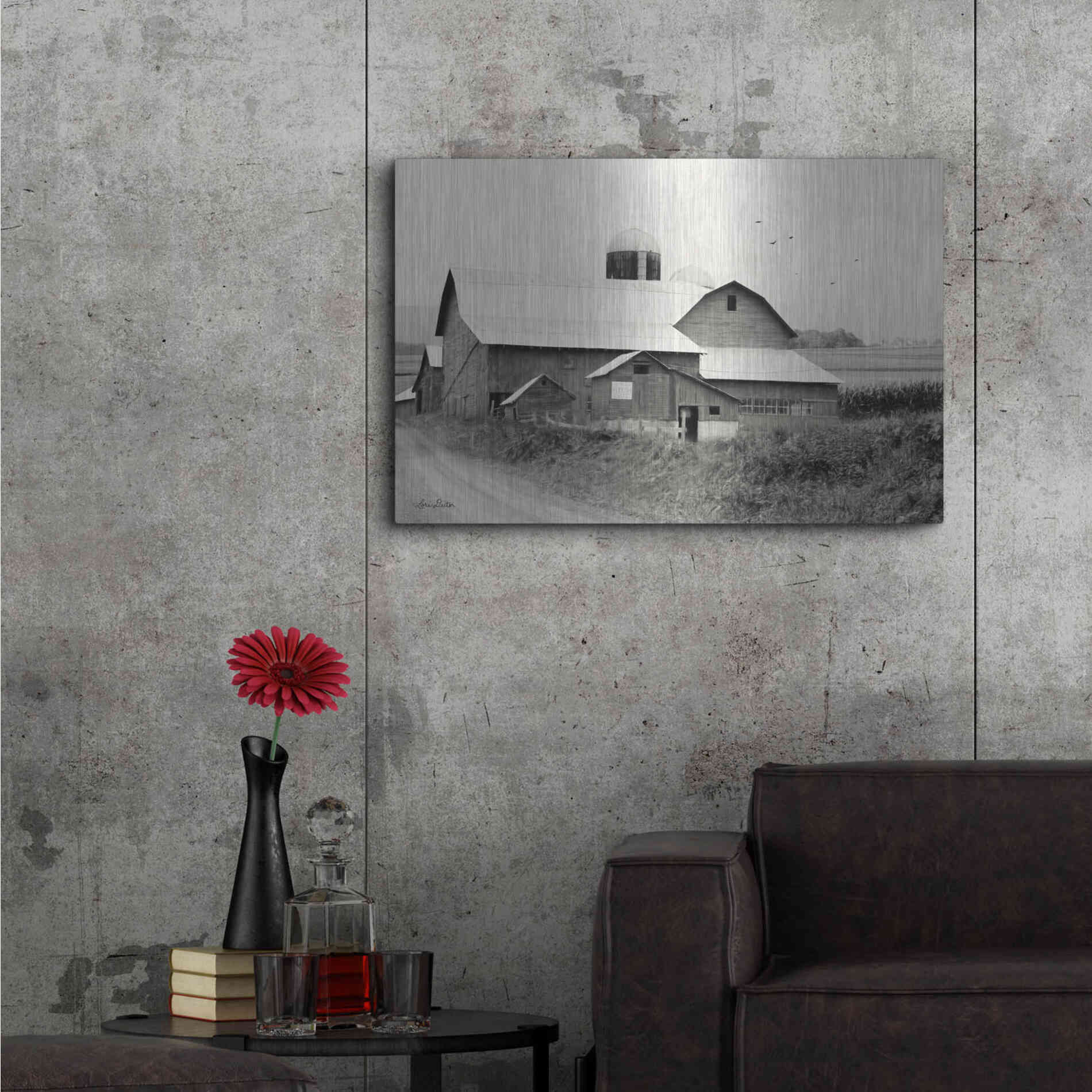 Luxe Metal Art 'Rural Charm' by Lori Deiter, Metal Wall Art,36x24