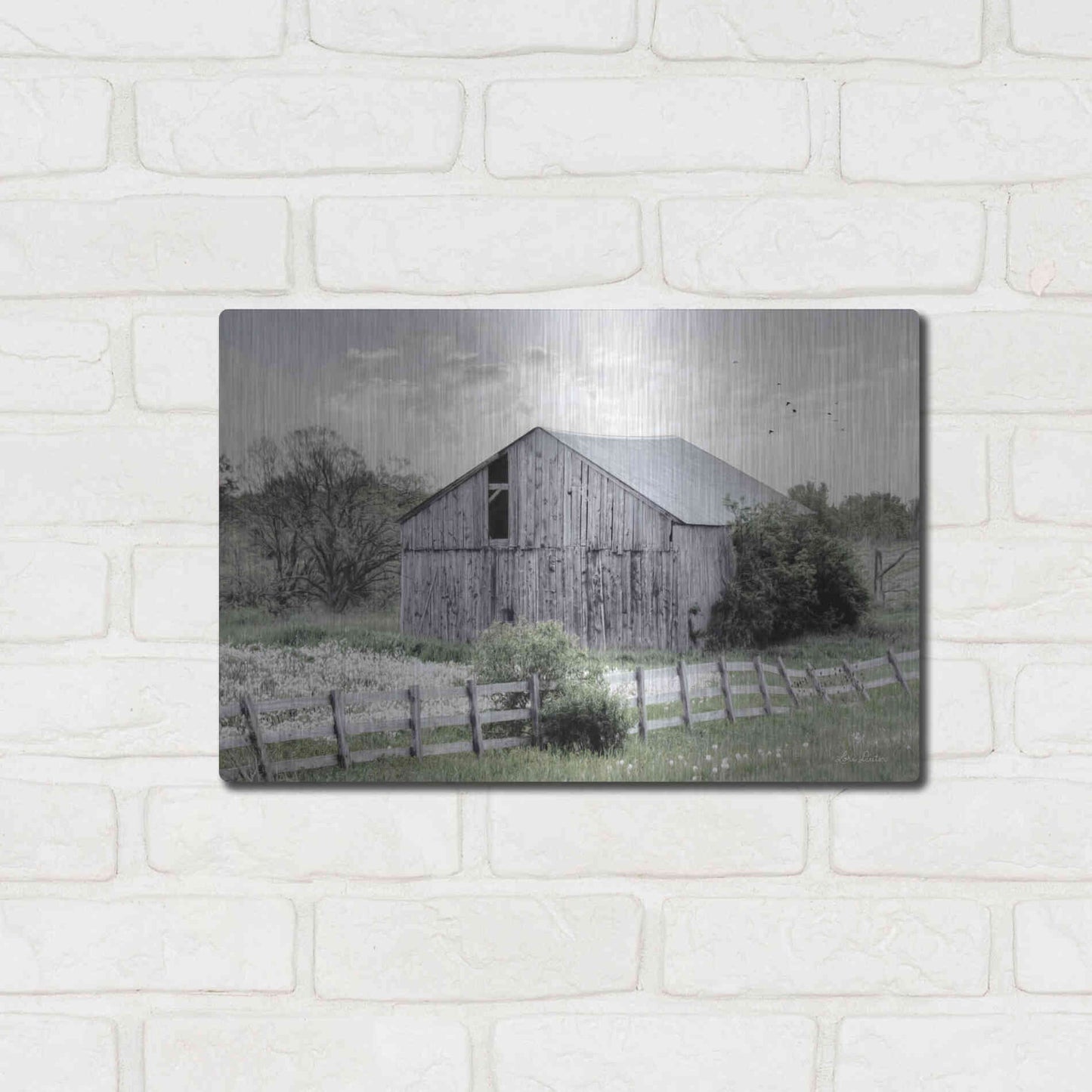 Luxe Metal Art 'Barnsville Barn' by Lori Deiter, Metal Wall Art,16x12