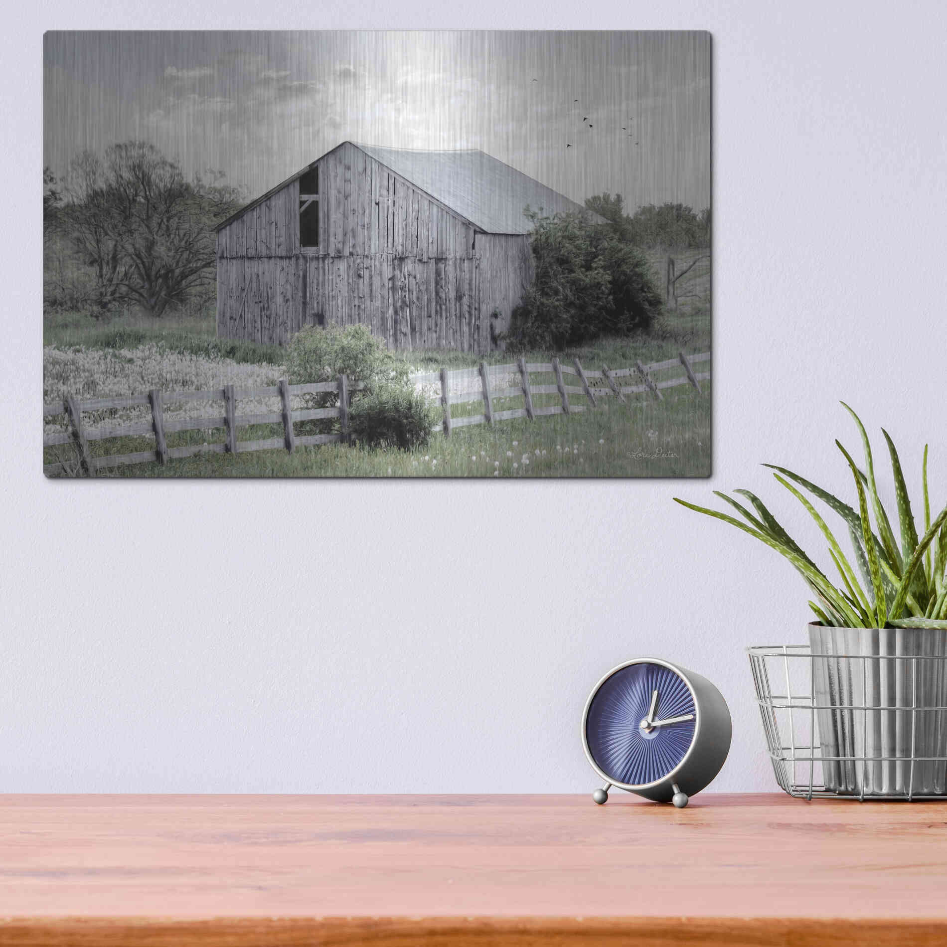 Luxe Metal Art 'Barnsville Barn' by Lori Deiter, Metal Wall Art,16x12