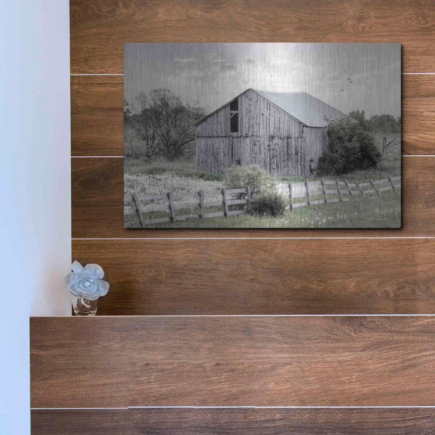 Luxe Metal Art 'Barnsville Barn' by Lori Deiter, Metal Wall Art,16x12