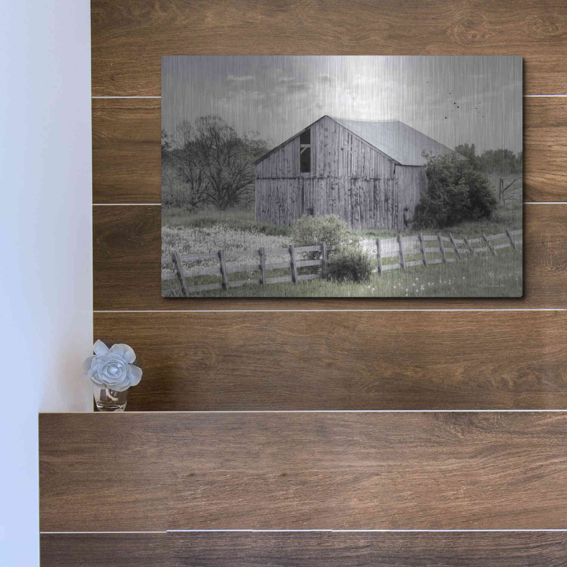 Luxe Metal Art 'Barnsville Barn' by Lori Deiter, Metal Wall Art,16x12
