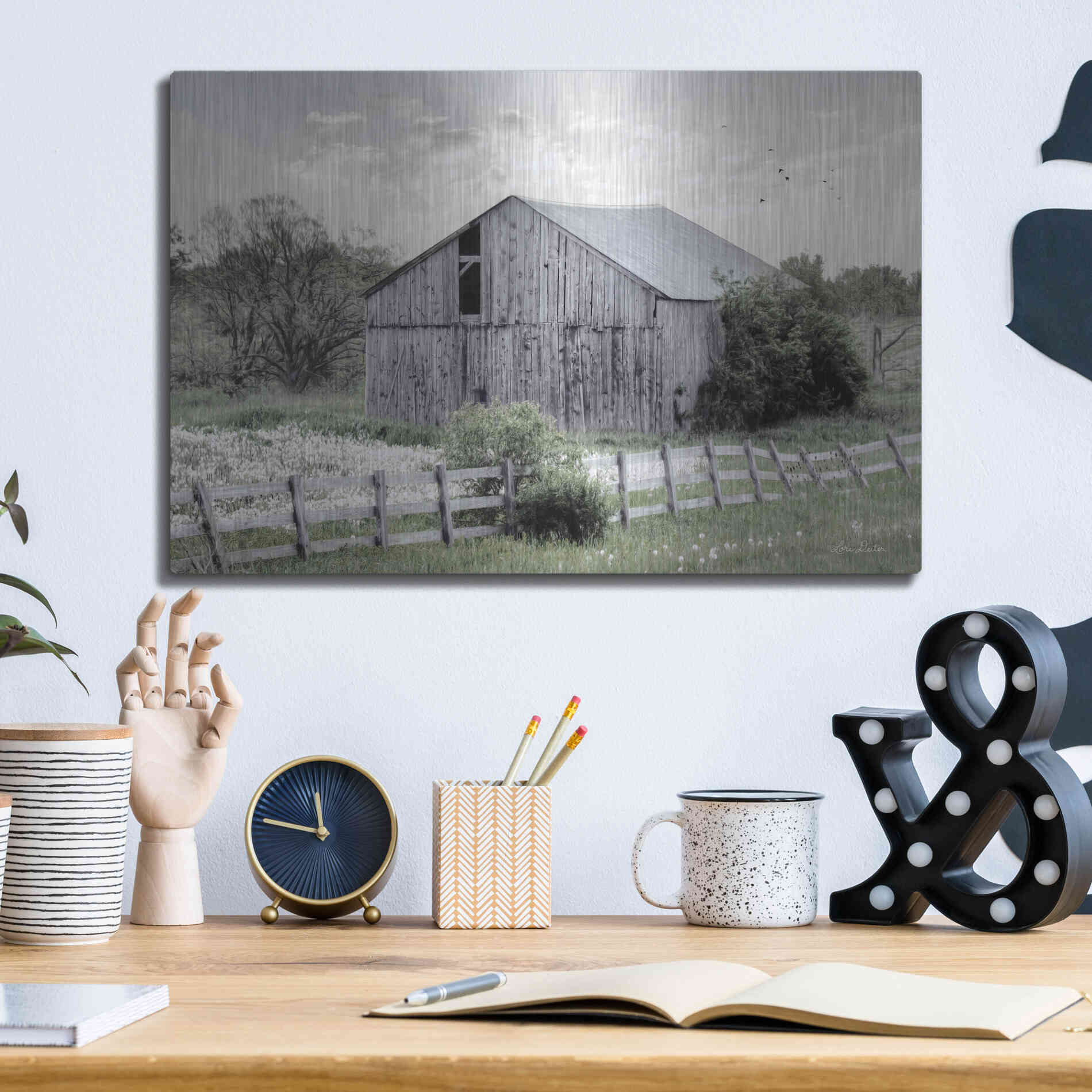 Luxe Metal Art 'Barnsville Barn' by Lori Deiter, Metal Wall Art,16x12