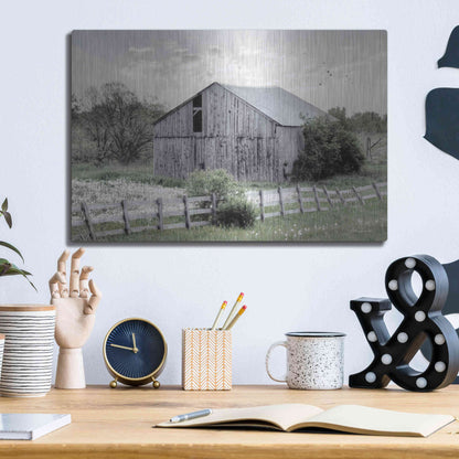 Luxe Metal Art 'Barnsville Barn' by Lori Deiter, Metal Wall Art,16x12