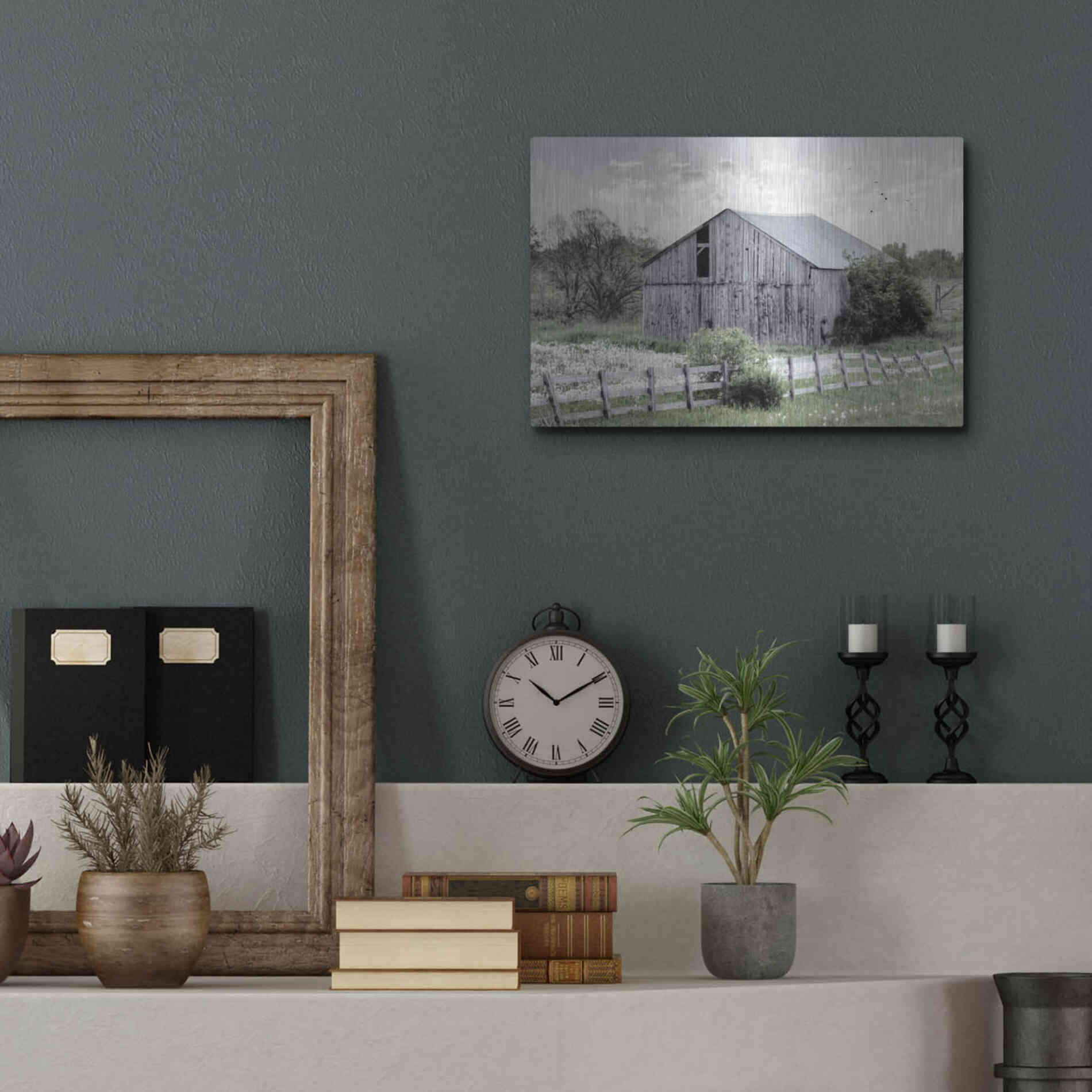 Luxe Metal Art 'Barnsville Barn' by Lori Deiter, Metal Wall Art,16x12