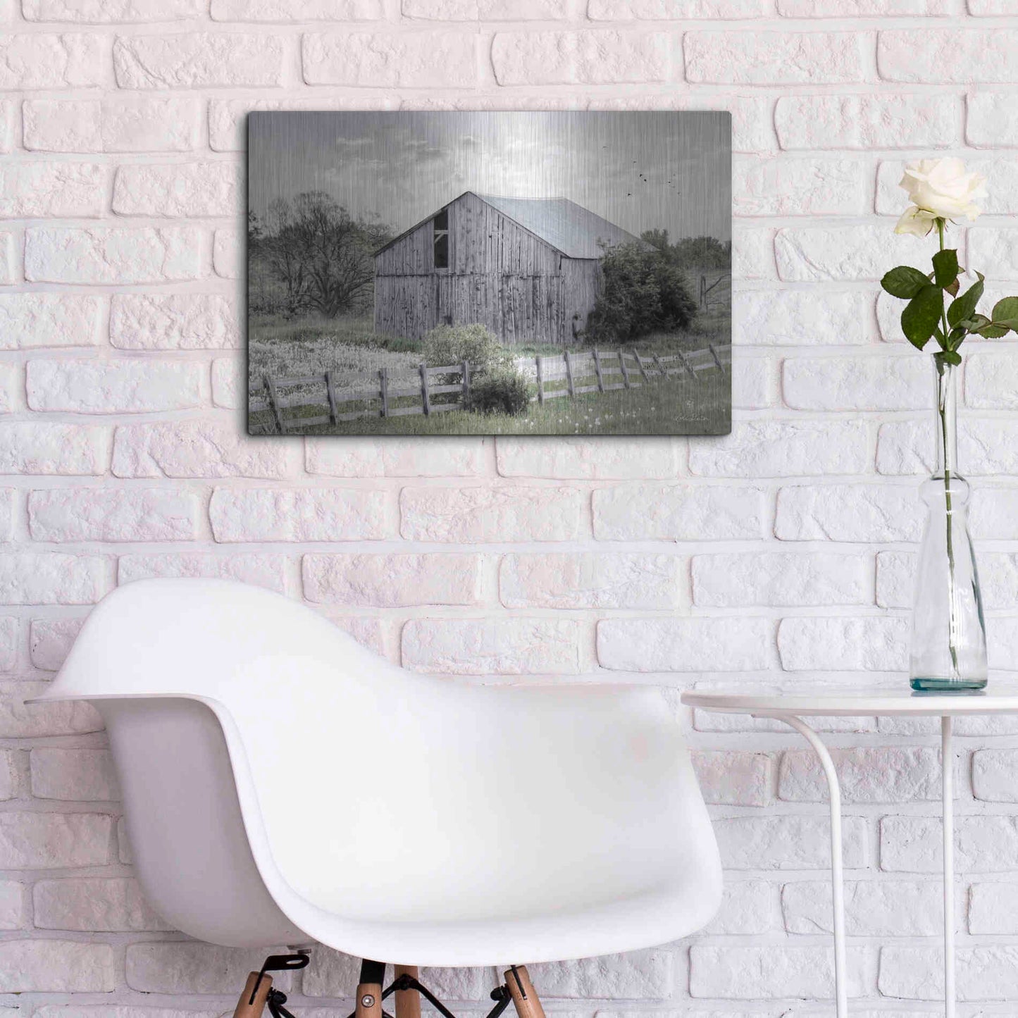 Luxe Metal Art 'Barnsville Barn' by Lori Deiter, Metal Wall Art,24x16