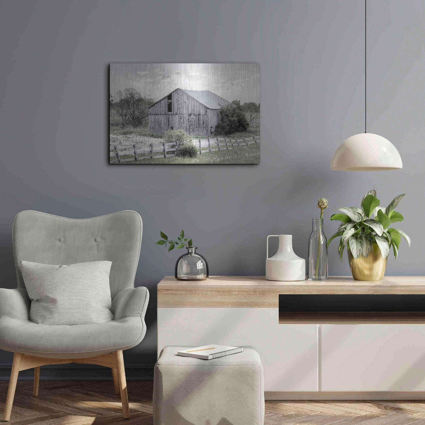 Luxe Metal Art 'Barnsville Barn' by Lori Deiter, Metal Wall Art,24x16