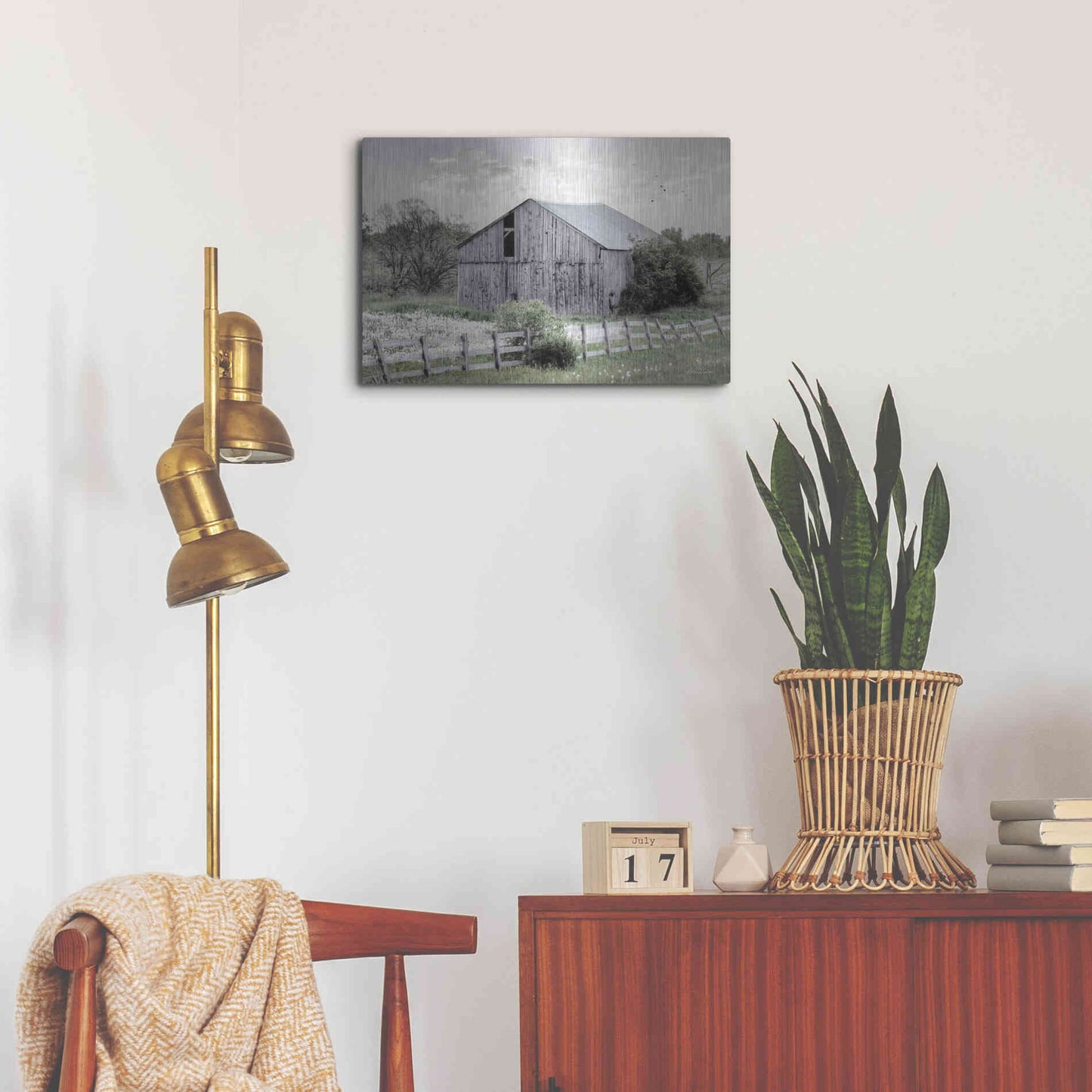 Luxe Metal Art 'Barnsville Barn' by Lori Deiter, Metal Wall Art,24x16