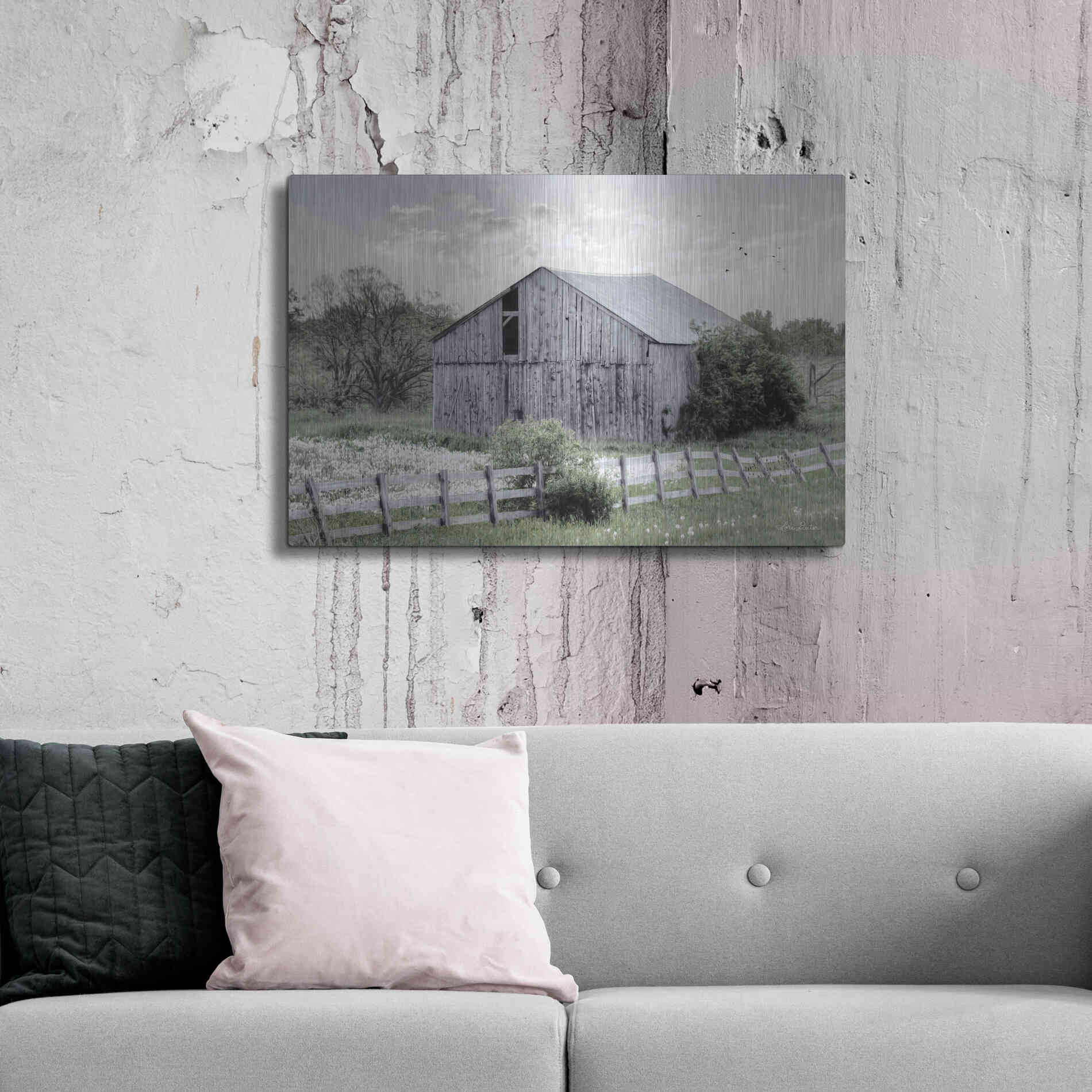 Luxe Metal Art 'Barnsville Barn' by Lori Deiter, Metal Wall Art,36x24