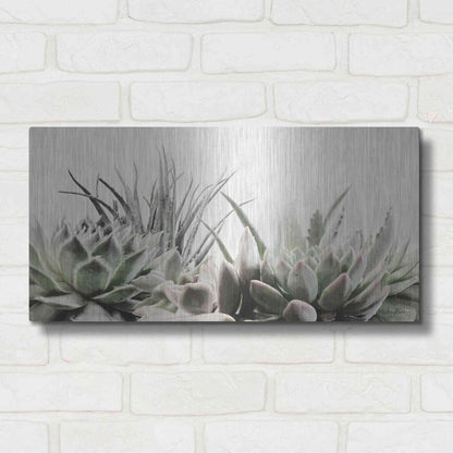 Luxe Metal Art 'Soft Succulents II' by Lori Deiter, Metal Wall Art,24x12