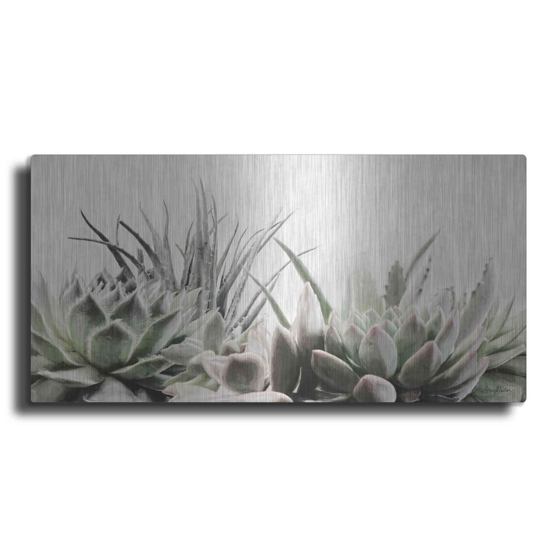 Luxe Metal Art 'Soft Succulents II' by Lori Deiter, Metal Wall Art