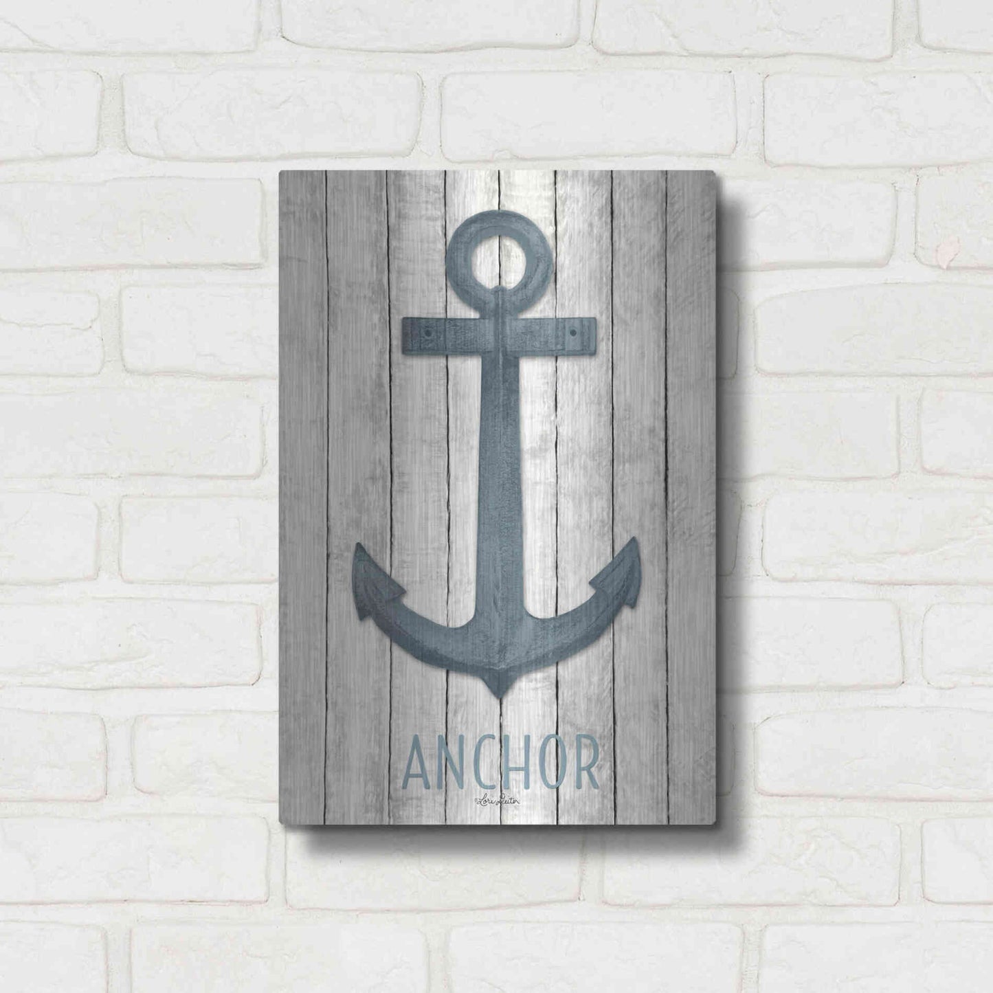 Luxe Metal Art 'Anchor' by Lori Deiter, Metal Wall Art,12x16