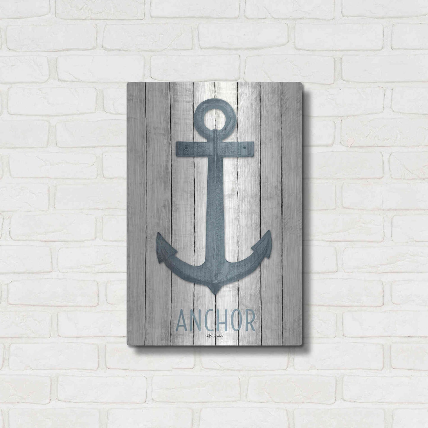 Luxe Metal Art 'Anchor' by Lori Deiter, Metal Wall Art,16x24