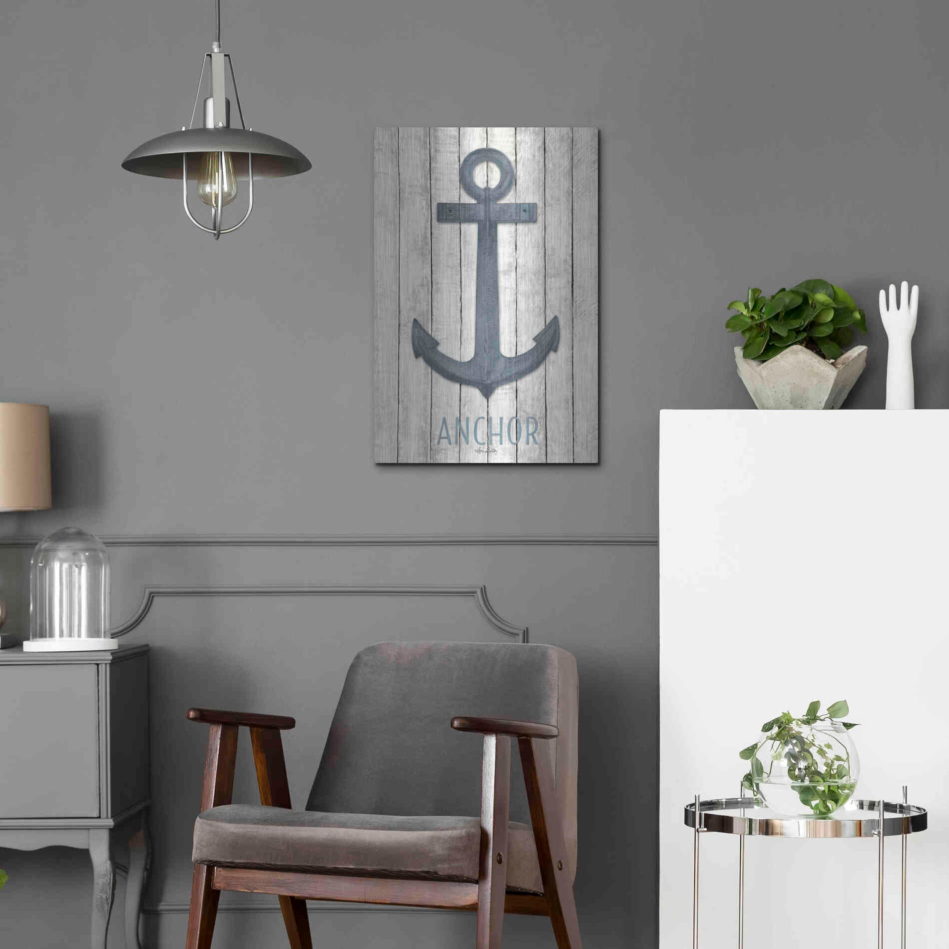 Luxe Metal Art 'Anchor' by Lori Deiter, Metal Wall Art,16x24