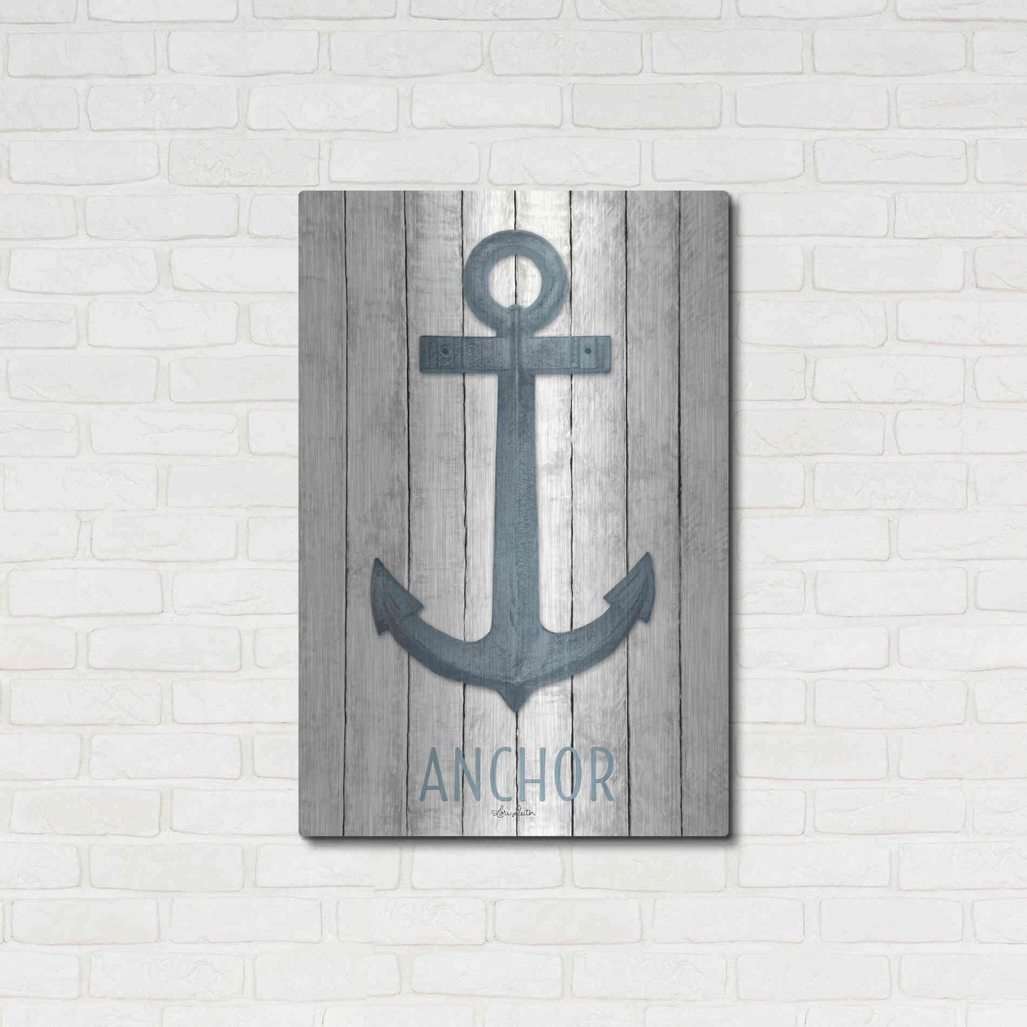 Luxe Metal Art 'Anchor' by Lori Deiter, Metal Wall Art,24x36