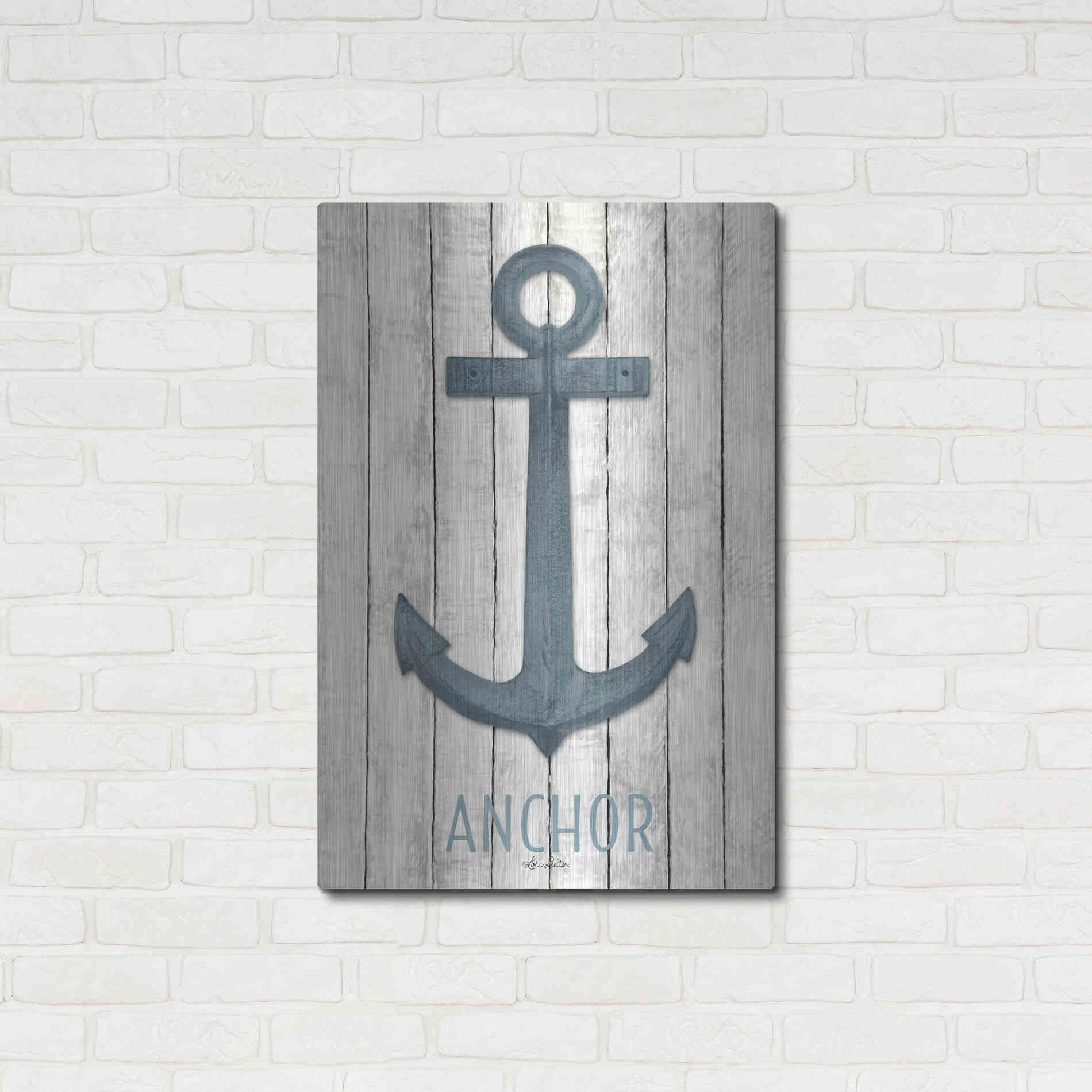 Luxe Metal Art 'Anchor' by Lori Deiter, Metal Wall Art,24x36