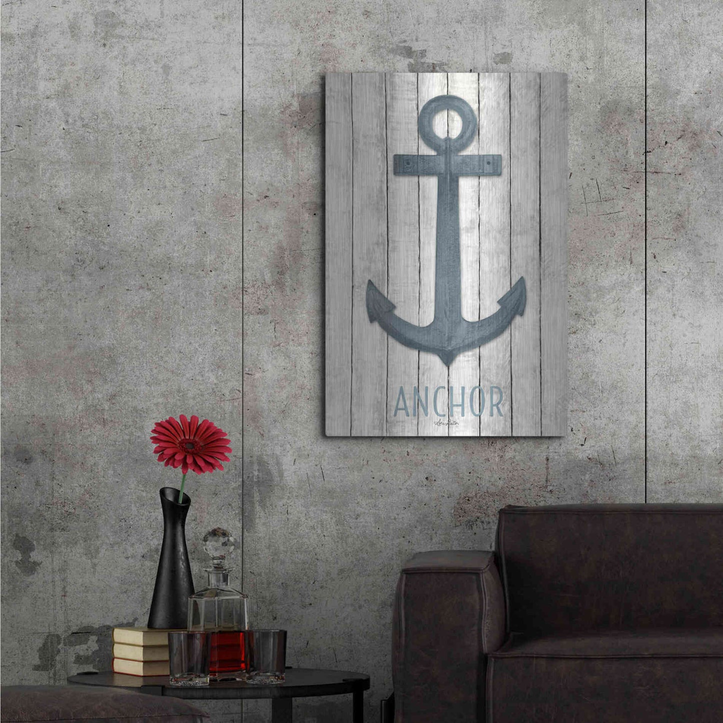 Luxe Metal Art 'Anchor' by Lori Deiter, Metal Wall Art,24x36