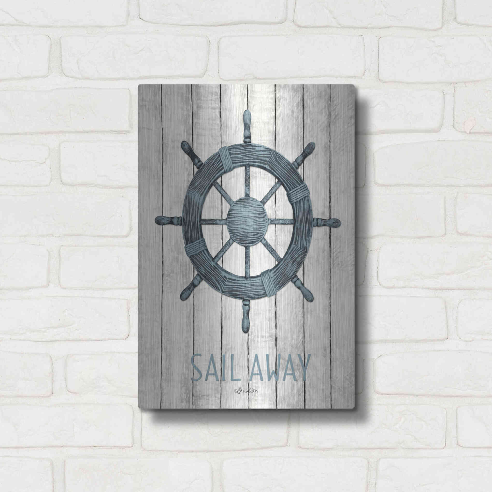 Luxe Metal Art 'Sail Away' by Lori Deiter, Metal Wall Art,12x16