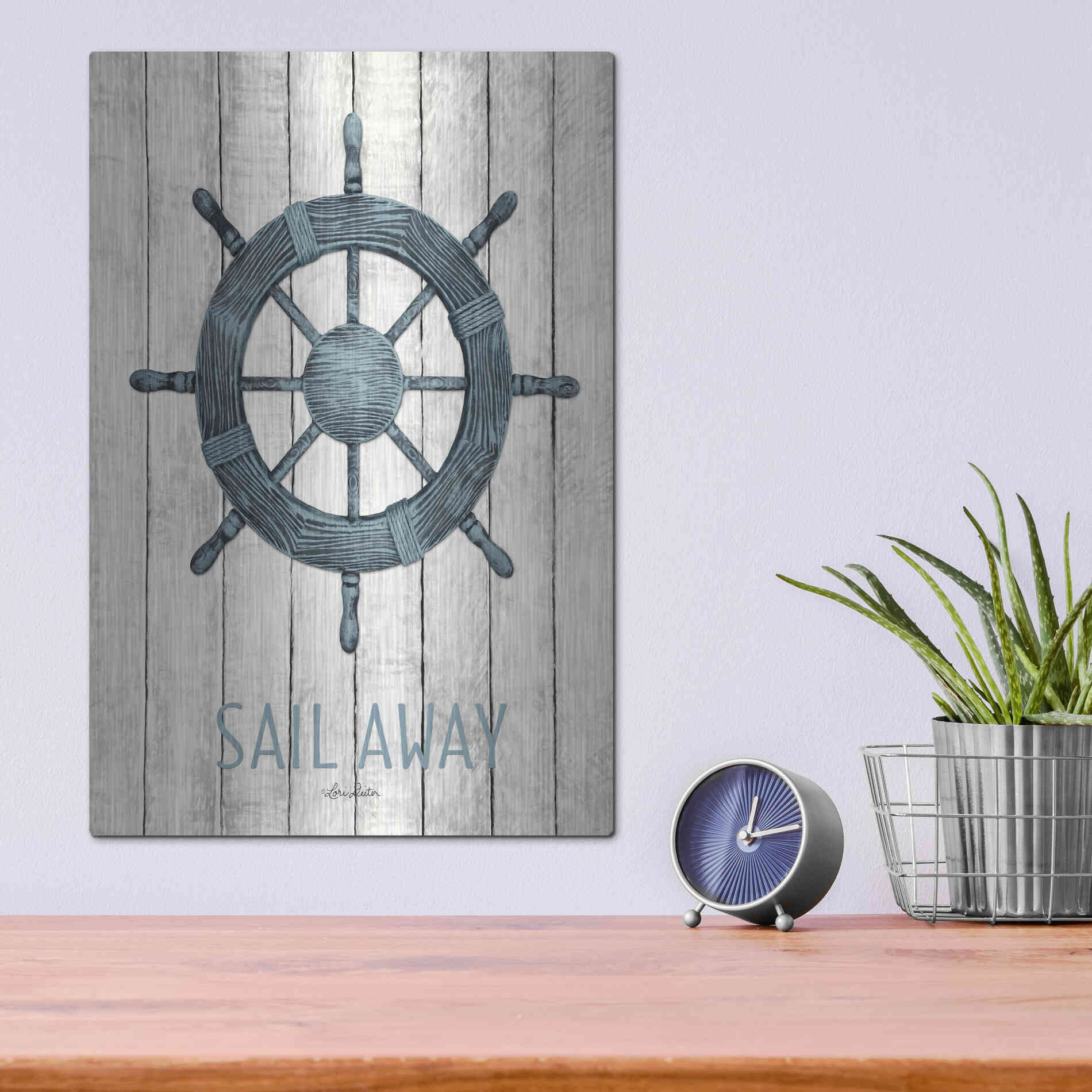 Luxe Metal Art 'Sail Away' by Lori Deiter, Metal Wall Art,12x16
