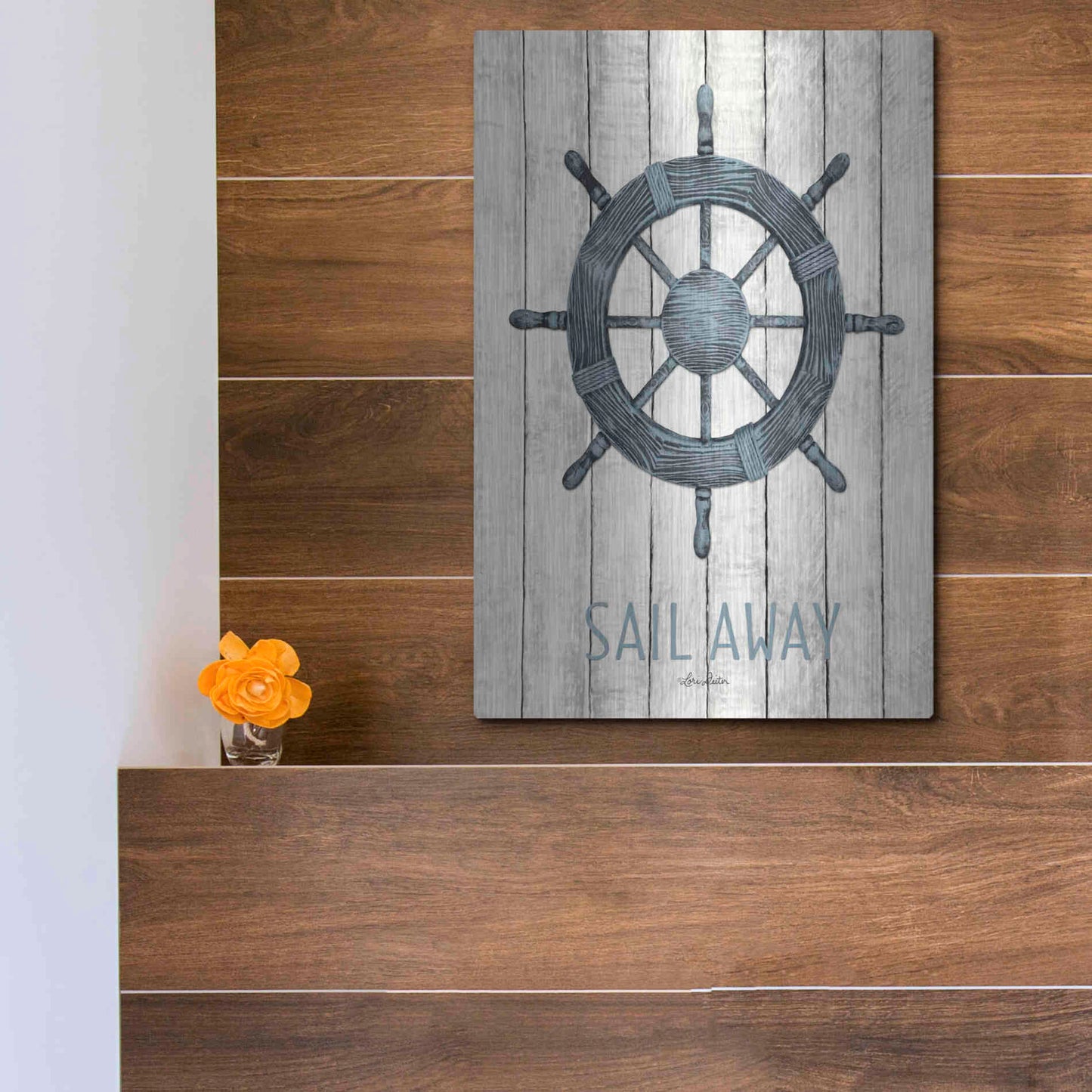 Luxe Metal Art 'Sail Away' by Lori Deiter, Metal Wall Art,12x16