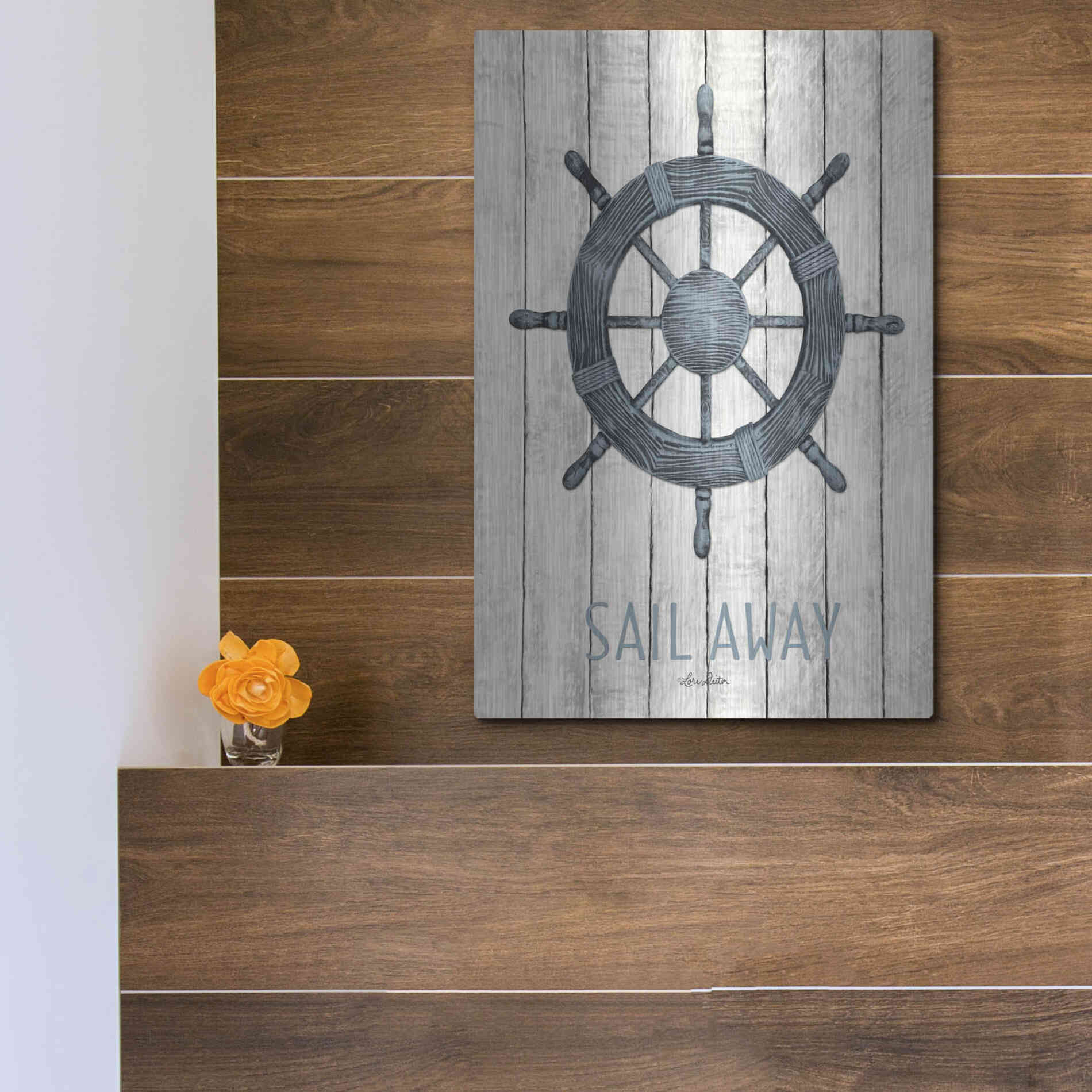 Luxe Metal Art 'Sail Away' by Lori Deiter, Metal Wall Art,12x16