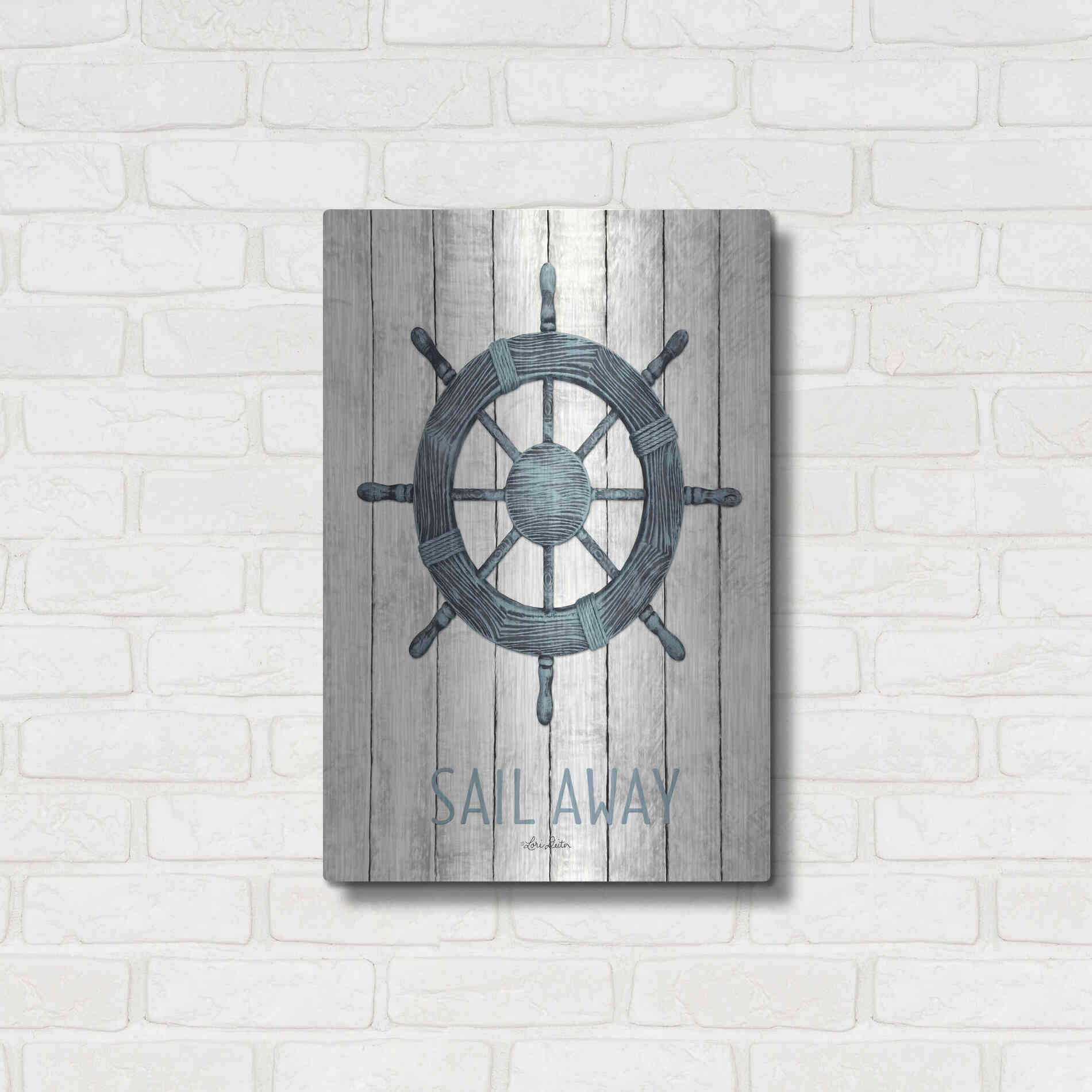 Luxe Metal Art 'Sail Away' by Lori Deiter, Metal Wall Art,16x24