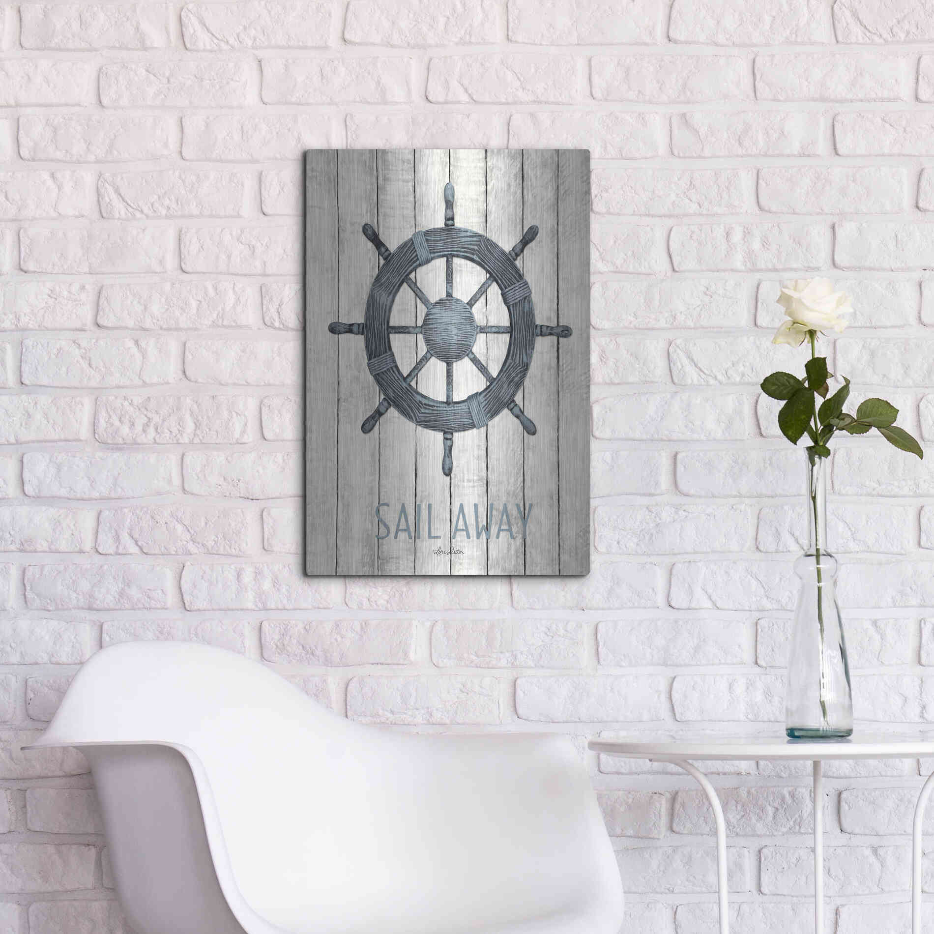 Luxe Metal Art 'Sail Away' by Lori Deiter, Metal Wall Art,16x24