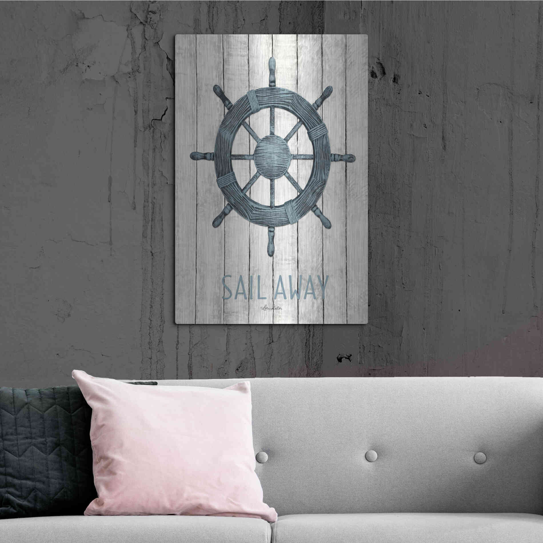 Luxe Metal Art 'Sail Away' by Lori Deiter, Metal Wall Art,24x36